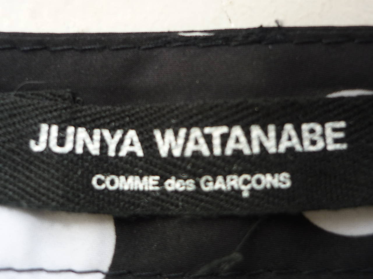 Black Junya Watanabe CDG Sheer B & W Polkadot Flared Pants