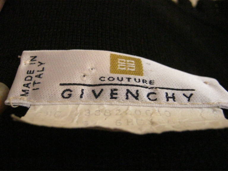 Couture Givenchy Black Wool Ribbed Cardigan 2