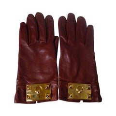 Hermes Collier de Chien Cognac Gloves