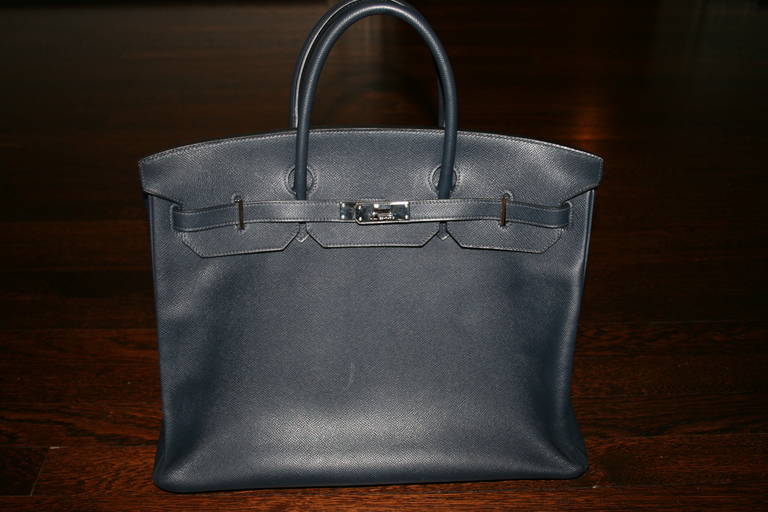 2010 (N) Dark Blue HERMES Birkin Handbag 35cm at 1stdibs