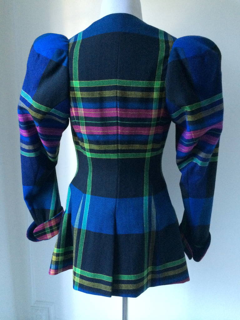 Vintage Iconic Vivienne Westwood Equestrian Plaid Blazer In Excellent Condition In Port Hope, ON
