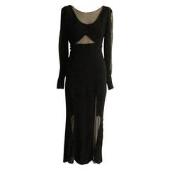 Vintage So Elegant 1980s Karl Lagerfeld Black Evening Dress