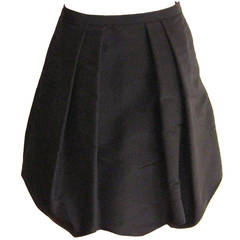 Oscar de la Renta Black Silk Skirt