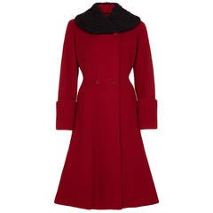 Vintage 1940s Red Wool Coat