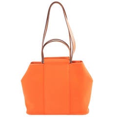 Hermès Orange Textile and Leather Handbag