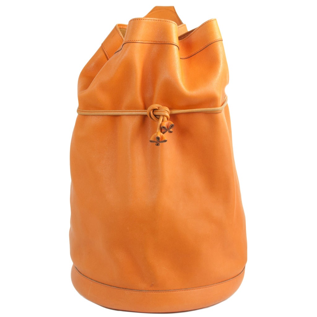 Hermès Orange Leather One Shoulder Courchevel at 1stdibs