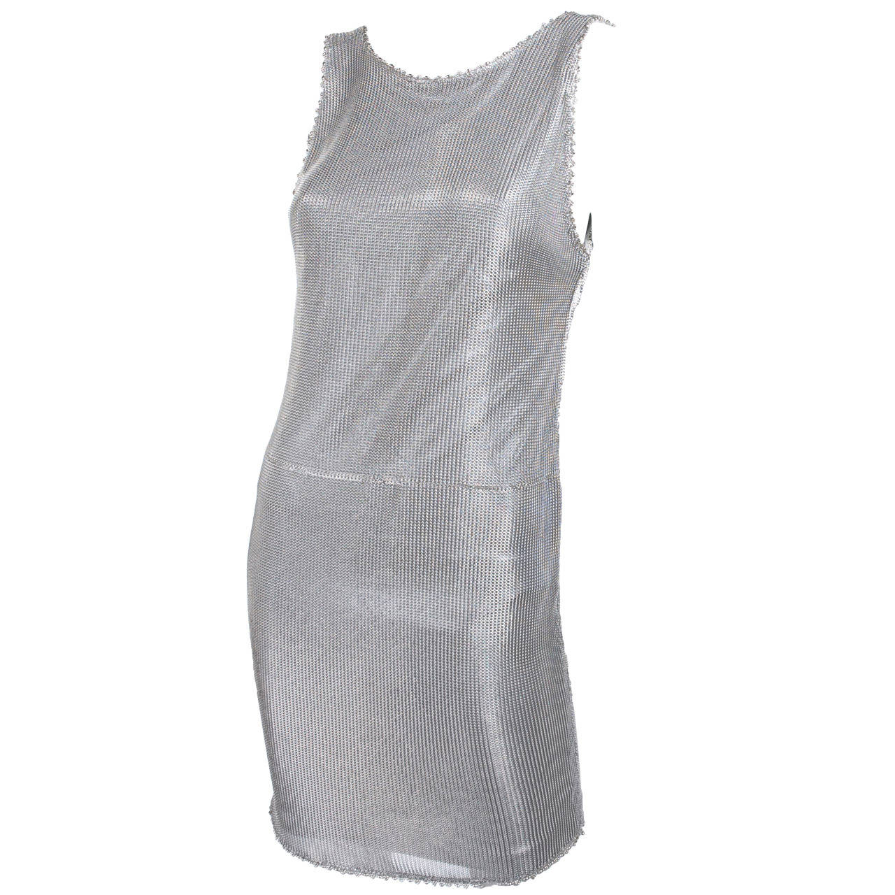 80's Atelier Gianni Versace Chain Link Metal Dress. For Sale