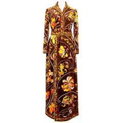 Vintage 1960's Emilio Pucci iconic velvet floral print 2 piece ensemble