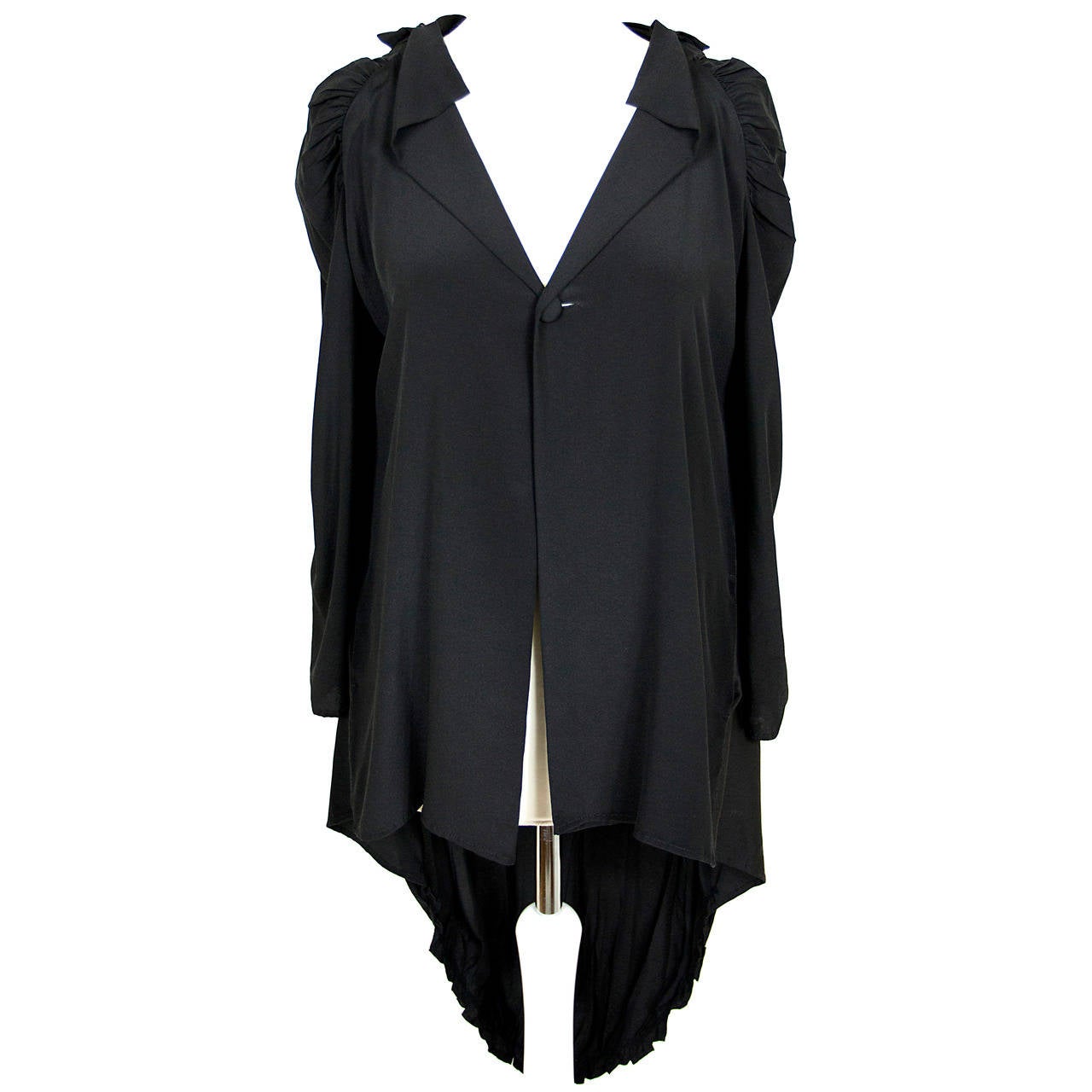 Vintage Yohji Yamamoto 1990's black blouse with crinkly details