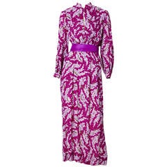 Pucci Chiffon Floral Print Maxi Dress