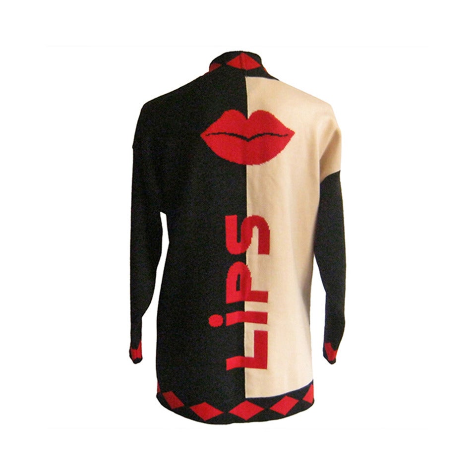 Escada "Lips" Virgin Wool Long Cardigan 34 (Germany)