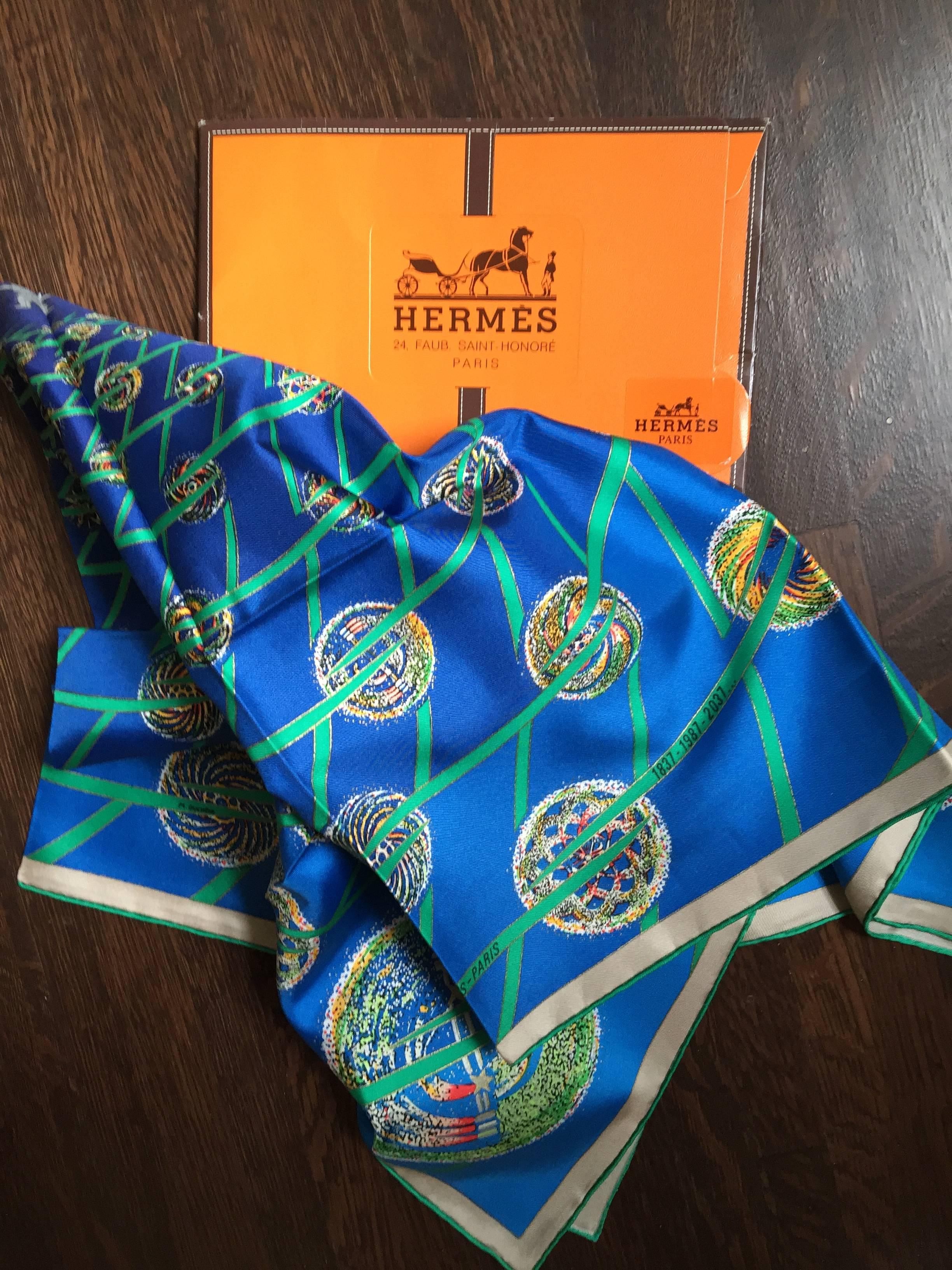 This wonderful, pristine, never worn, Hermes scarf 