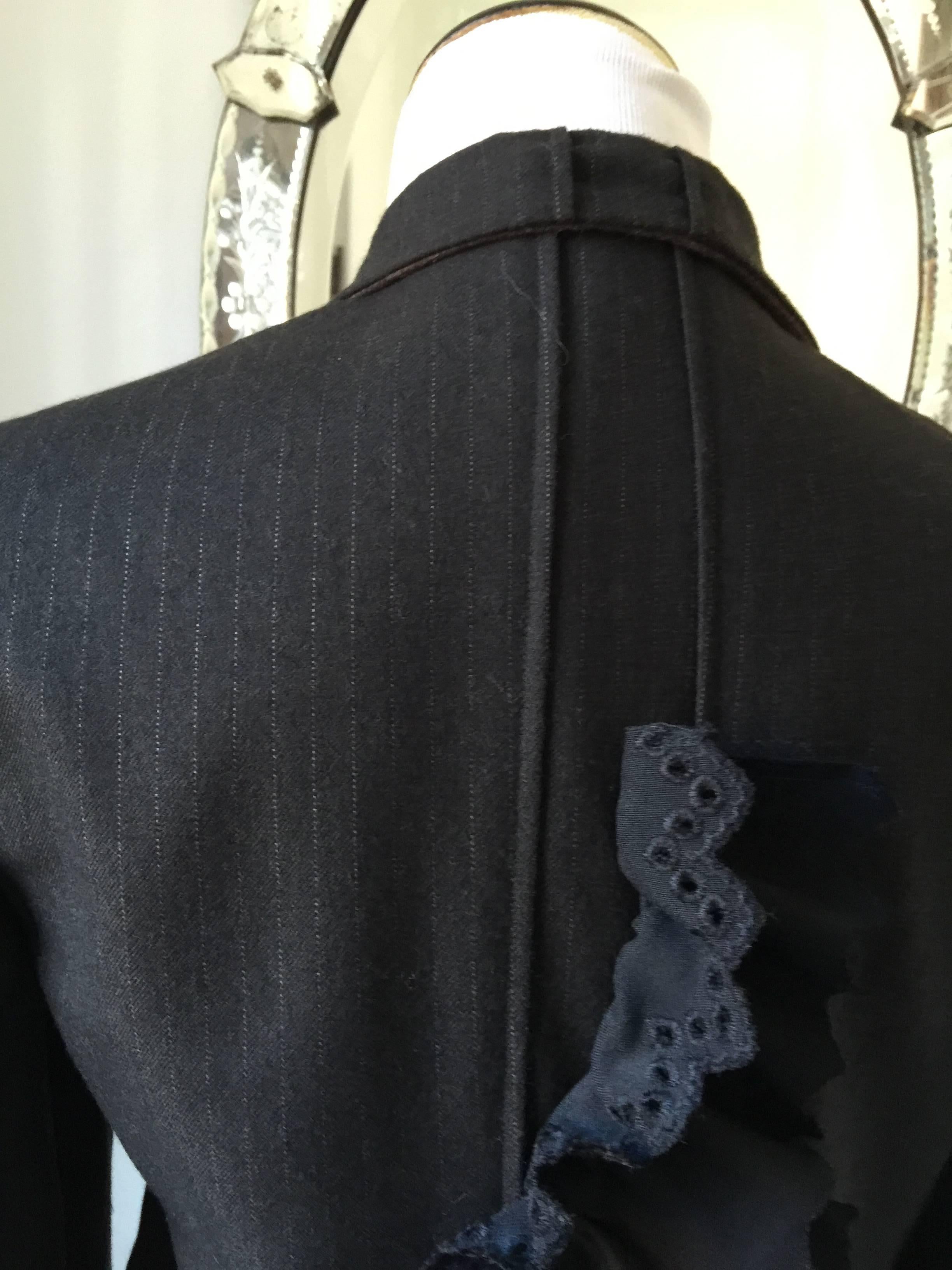 Pinstripe Comme des Garcons Jacket with Lace Details M. 3