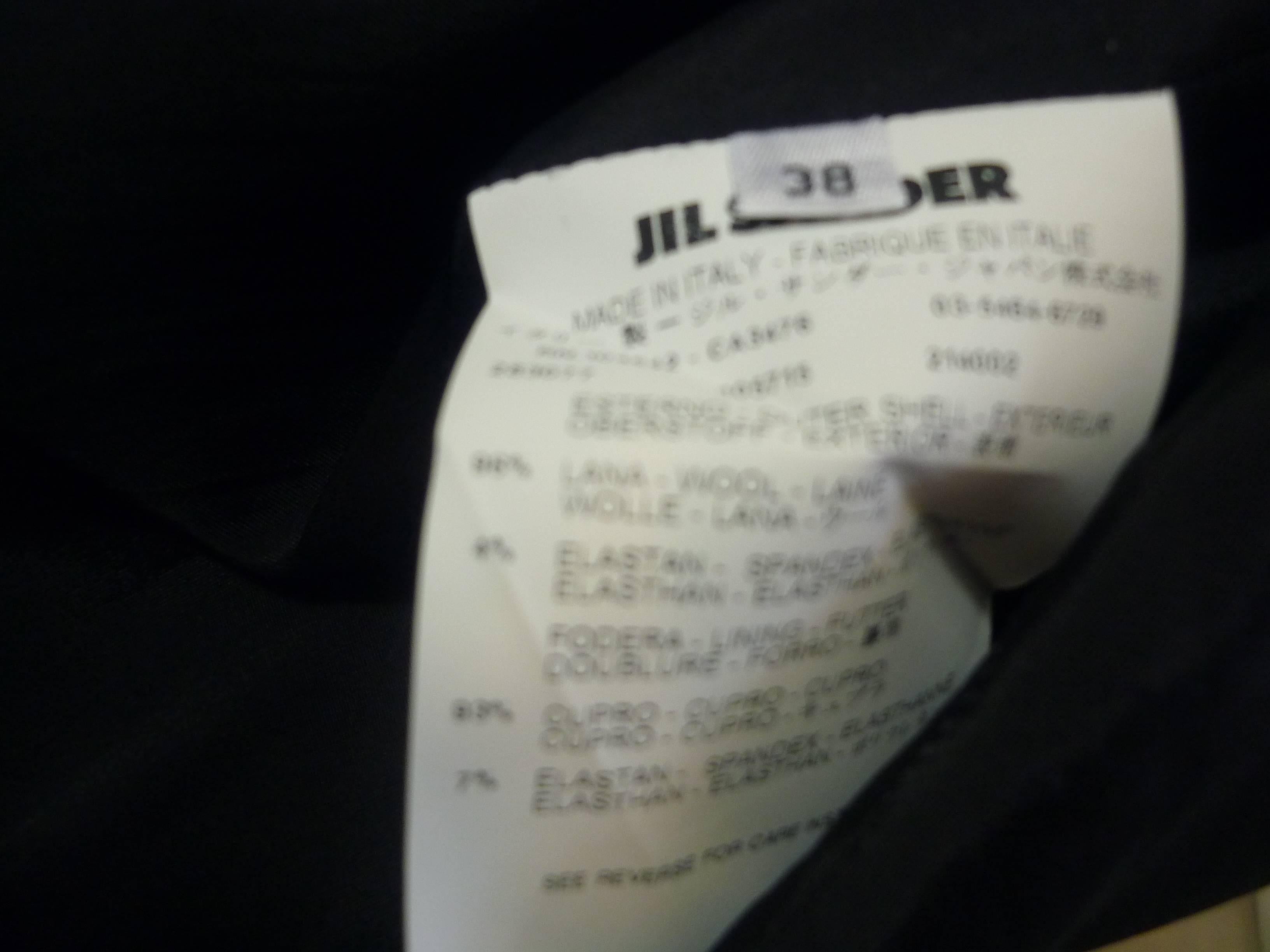 JIl Sander Black Fine Wool Dress with Seams (38) 3
