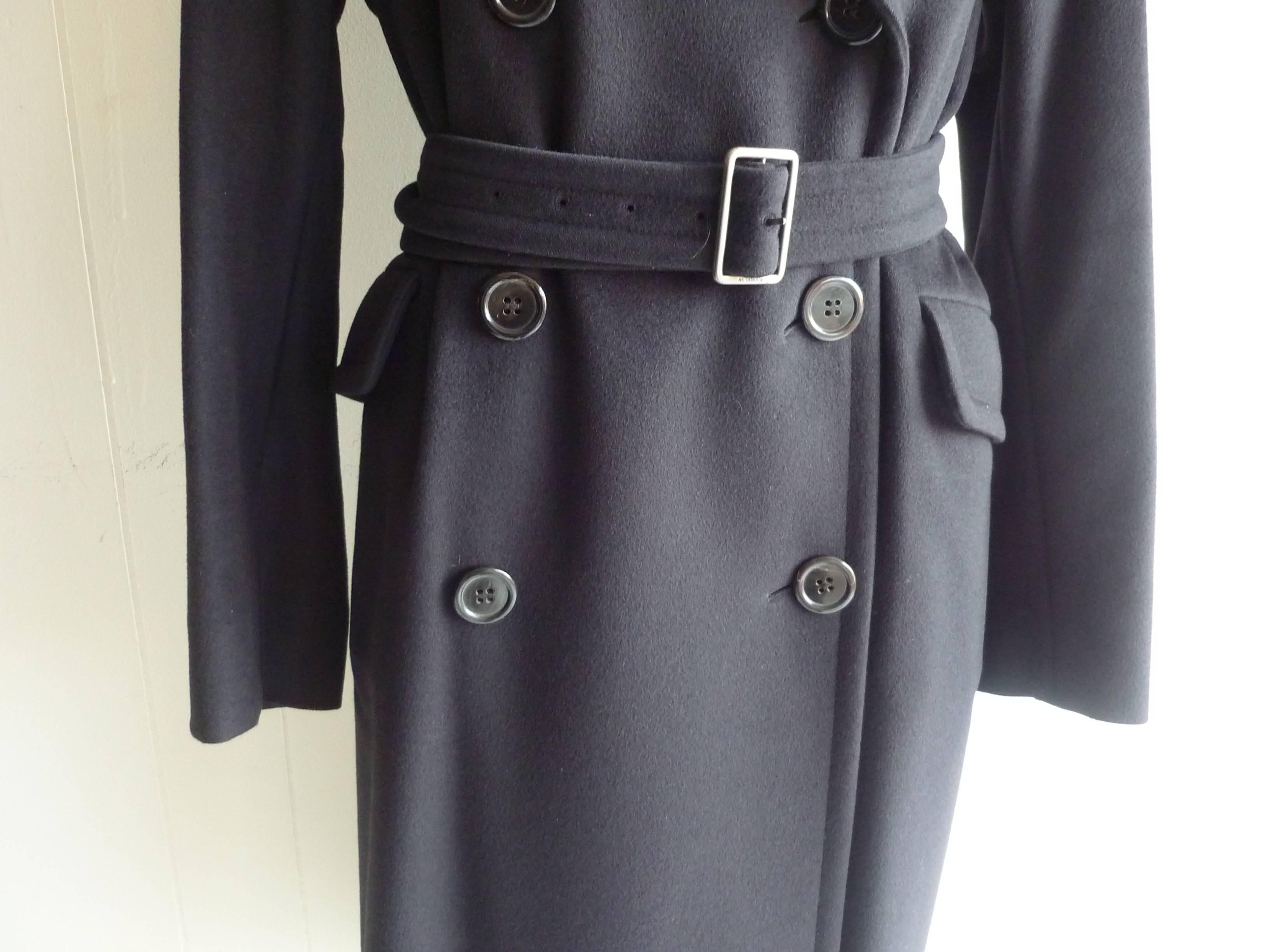 Jil Sander Black Double Breasted Coat  (38 Germany) In Good Condition In Port Hope, ON