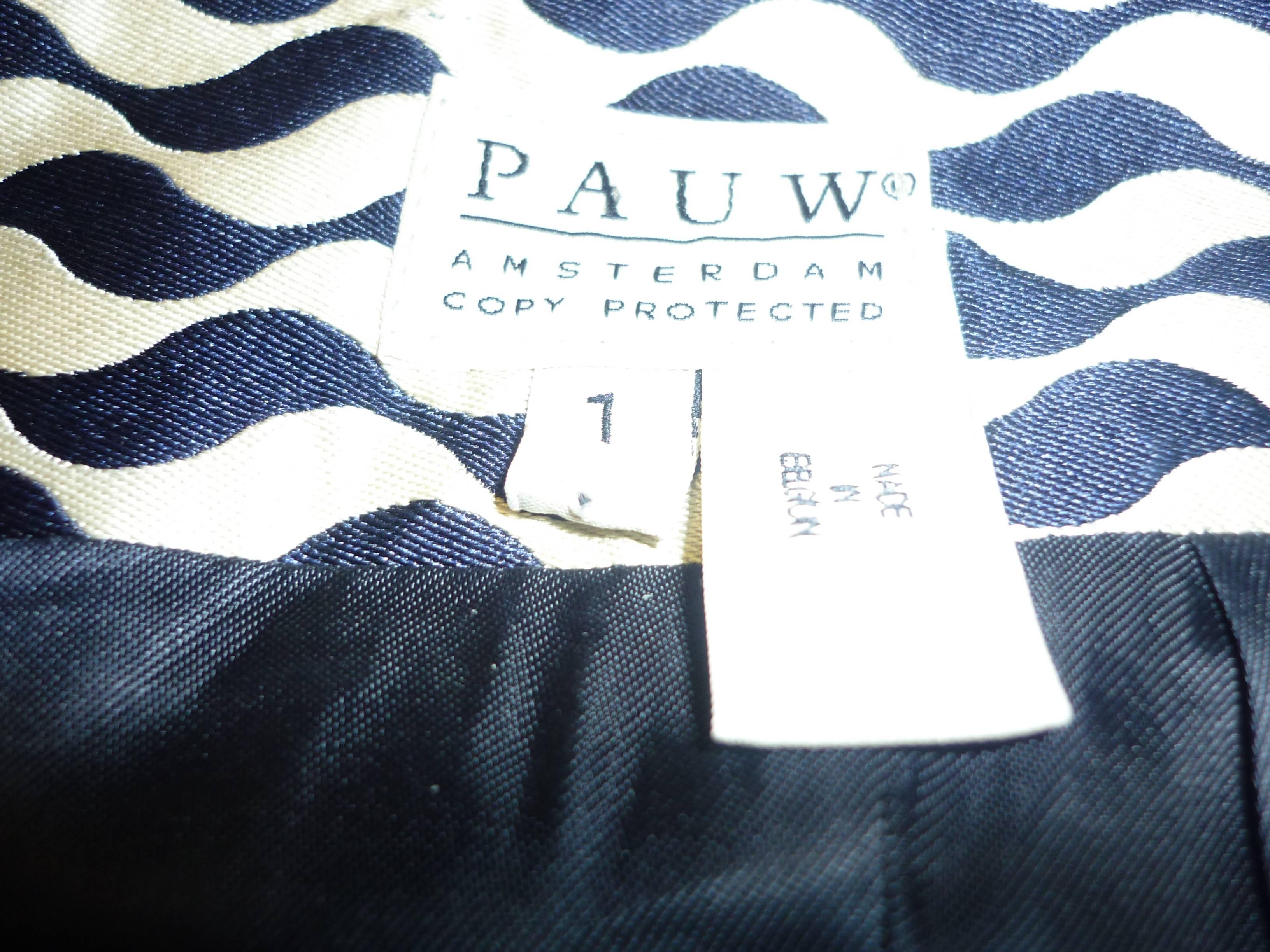 Pauw Amsterdam Navy Blue and Cream Silk Skirt (Size 1) In Excellent Condition In Port Hope, ON