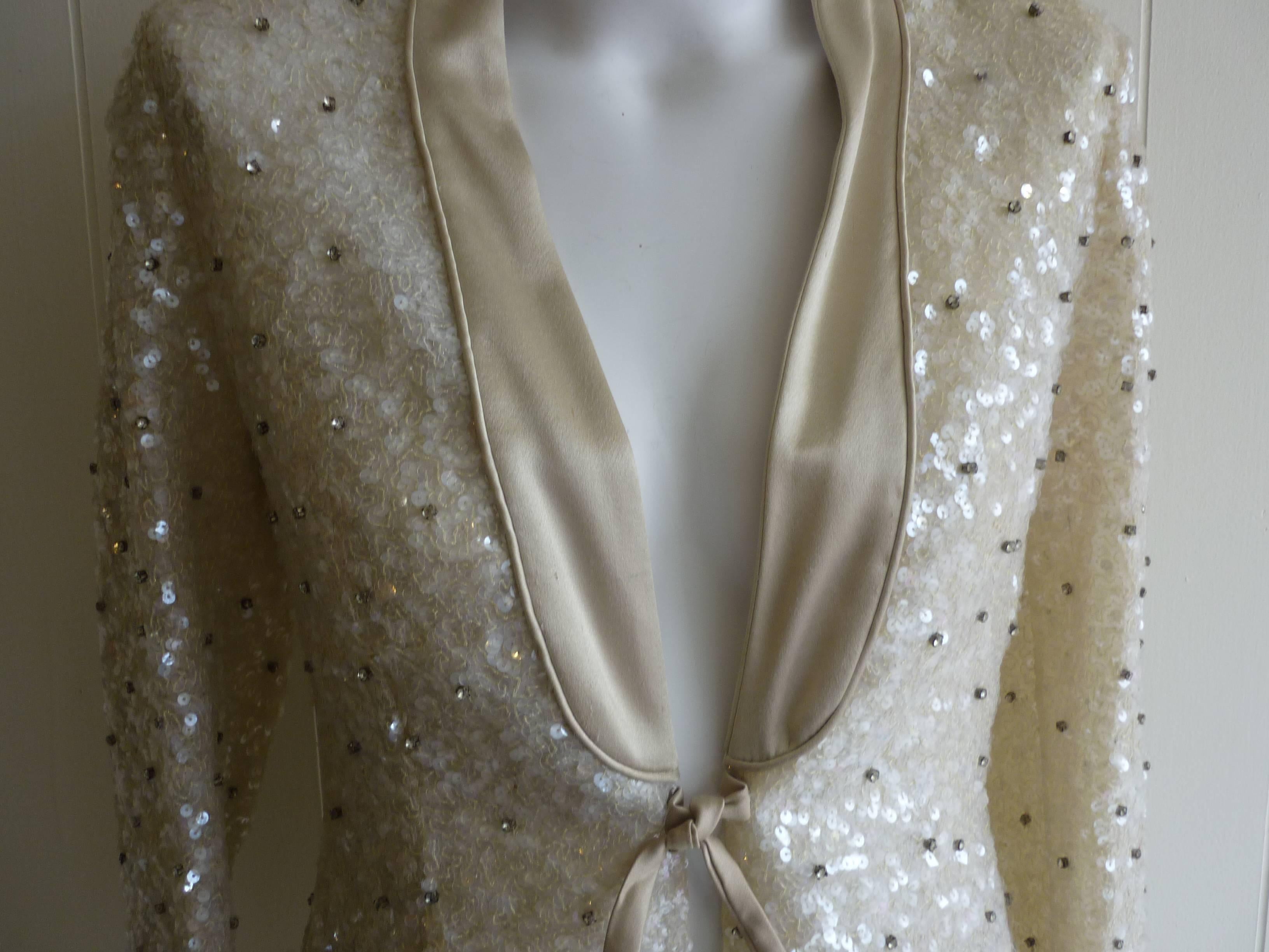 Superb Alberta Ferretti Beaded Tuxedo Jacket  In Excellent Condition In Port Hope, ON