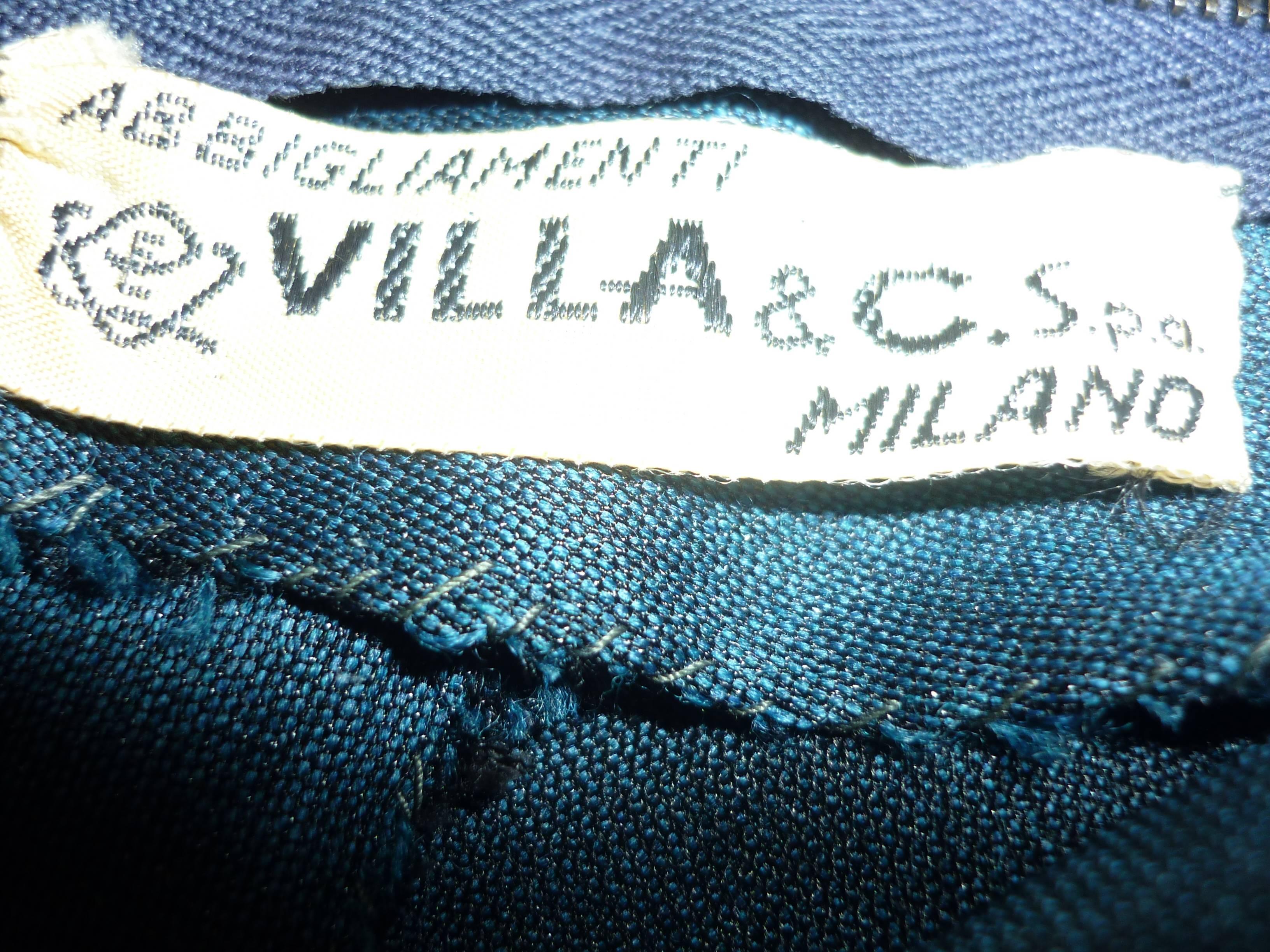 Villa & C Milano Teal  Dress, 1950s 2