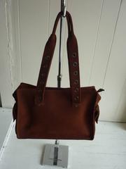 Dolce & Gabbana Brown Suede Shoulder Bag with Grommets