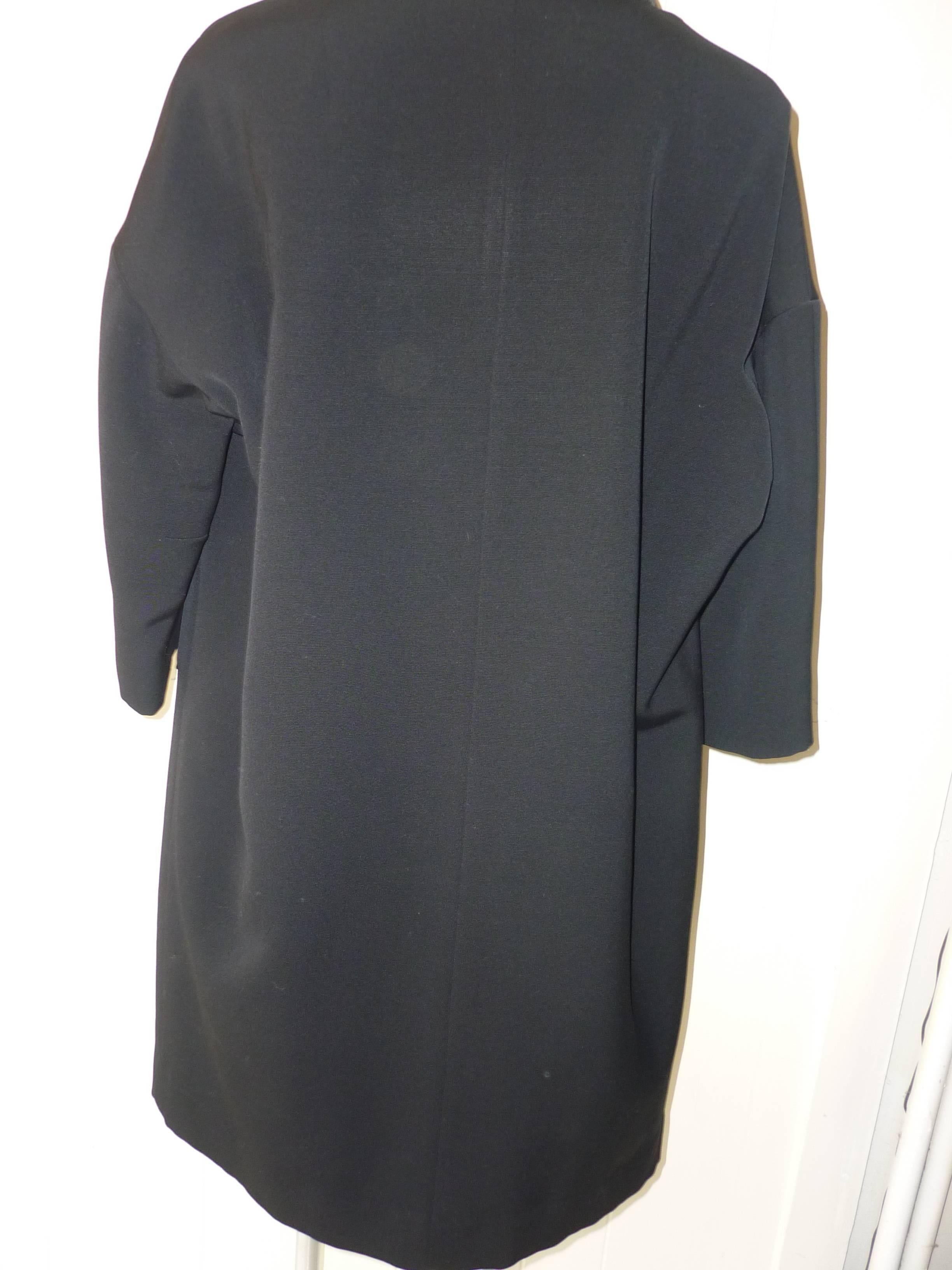 1960s Black Wool Tuexedo Detailed Evening Coat 1