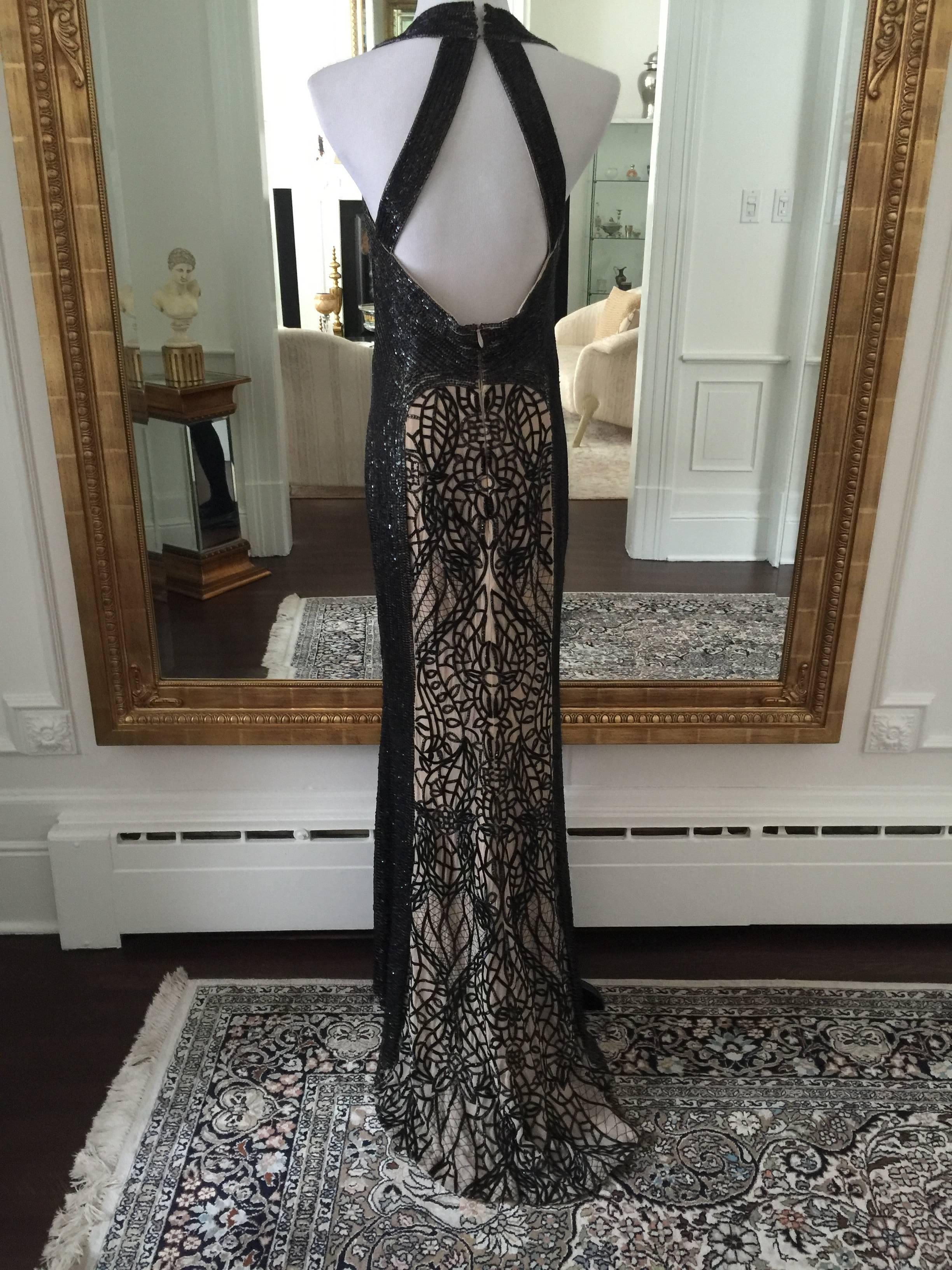 Monique Lhullier Long Beaded Gown 2