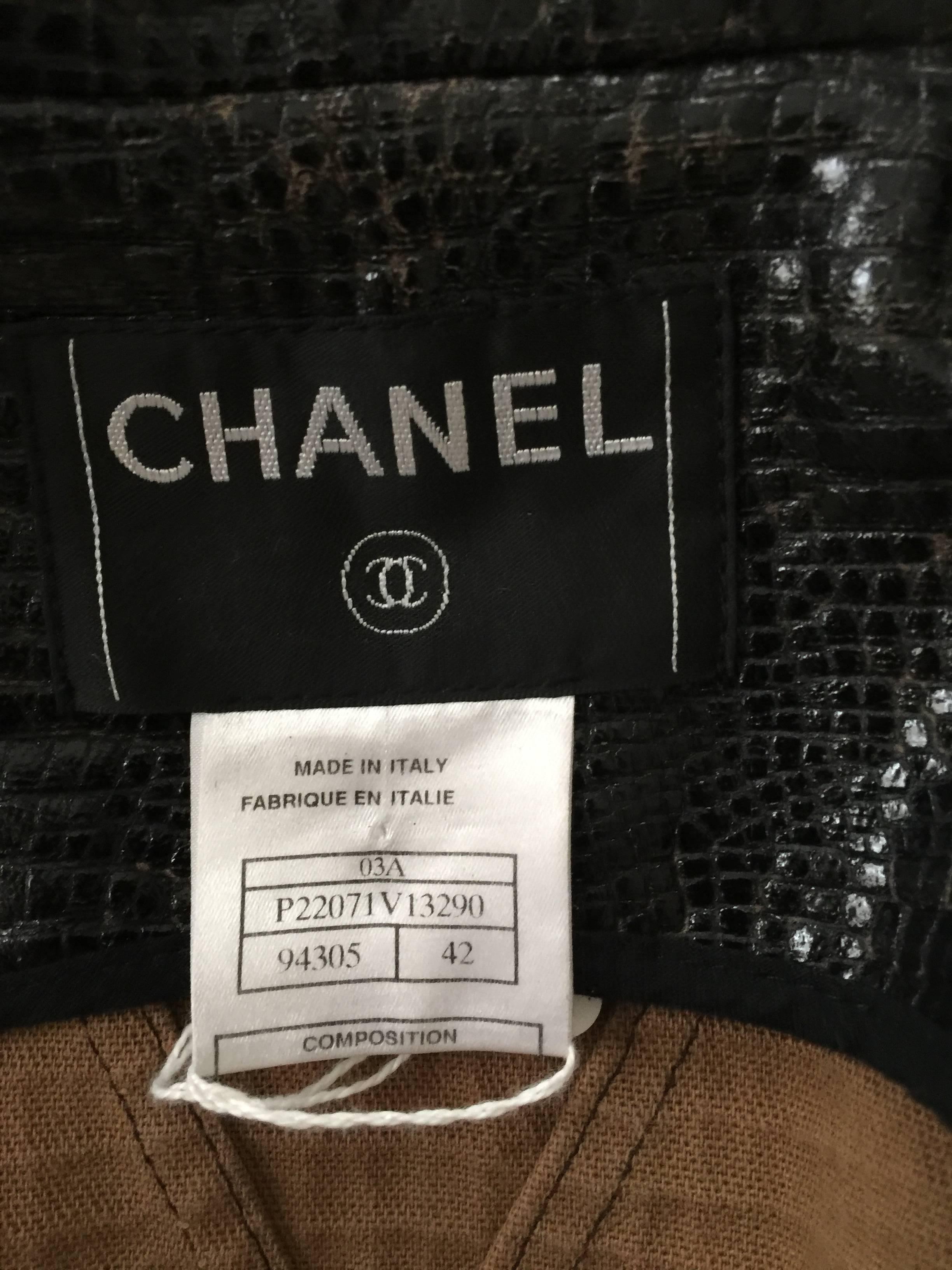 Unique Vegan Croc Embossed Chanel Jacket Sz. 42 2