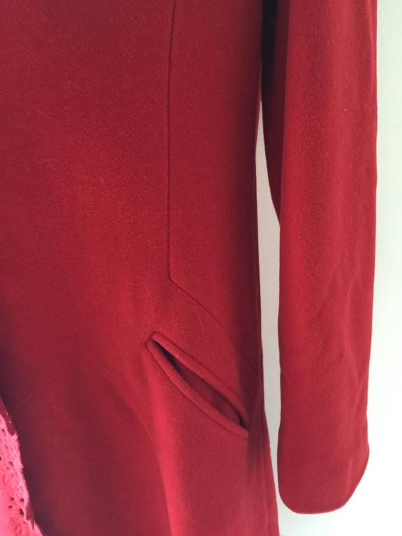 Stunning Red Long Issey Myake Coat M. at 1stDibs