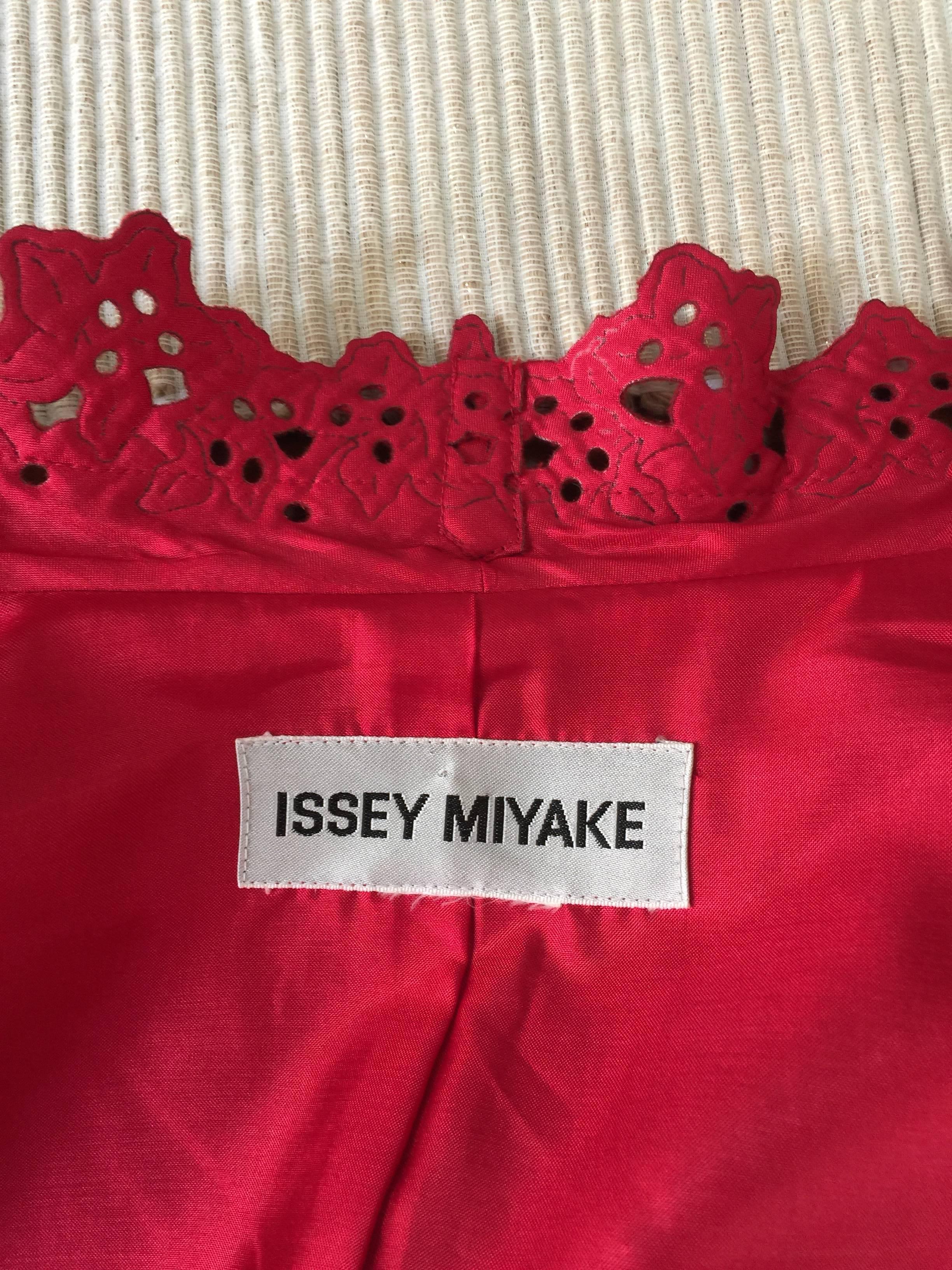 Stunning Red Long Issey Myake Coat M. 2