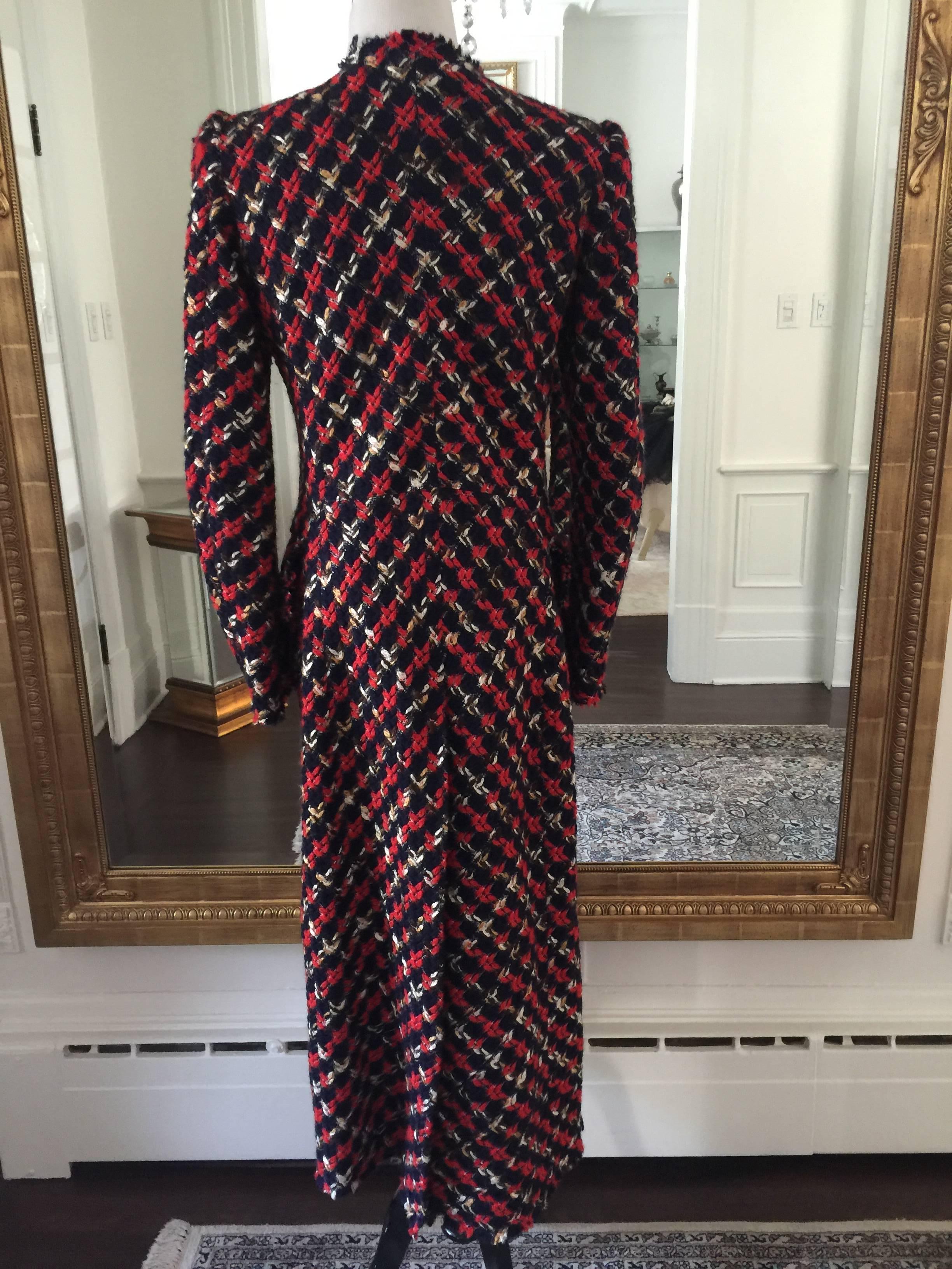 Junya Watanabe hundstooth tweed long coat L. In Excellent Condition In Port Hope, ON