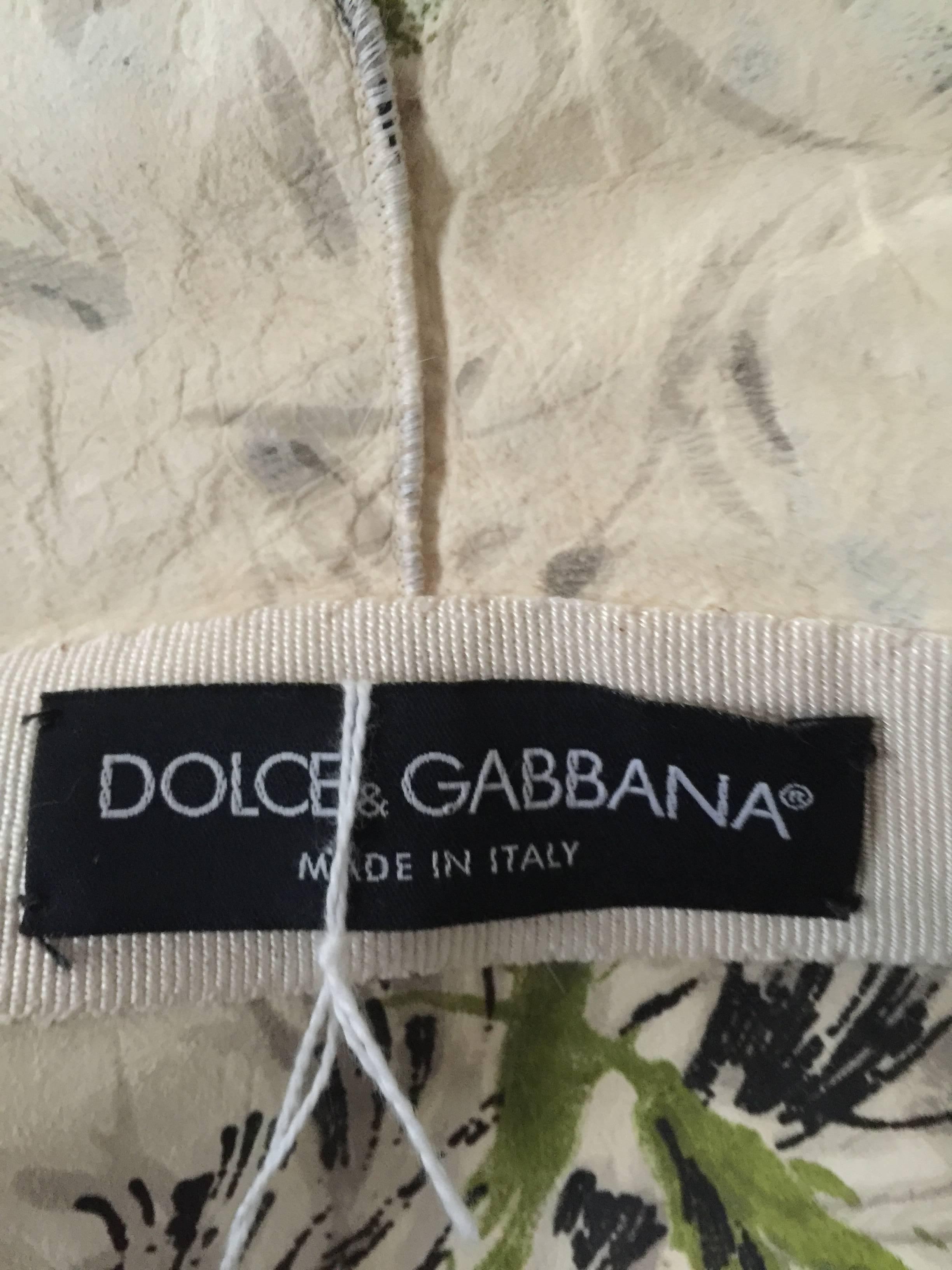Dolce&Gabbana Fur and Floral Leather Painted Jacket S. 5