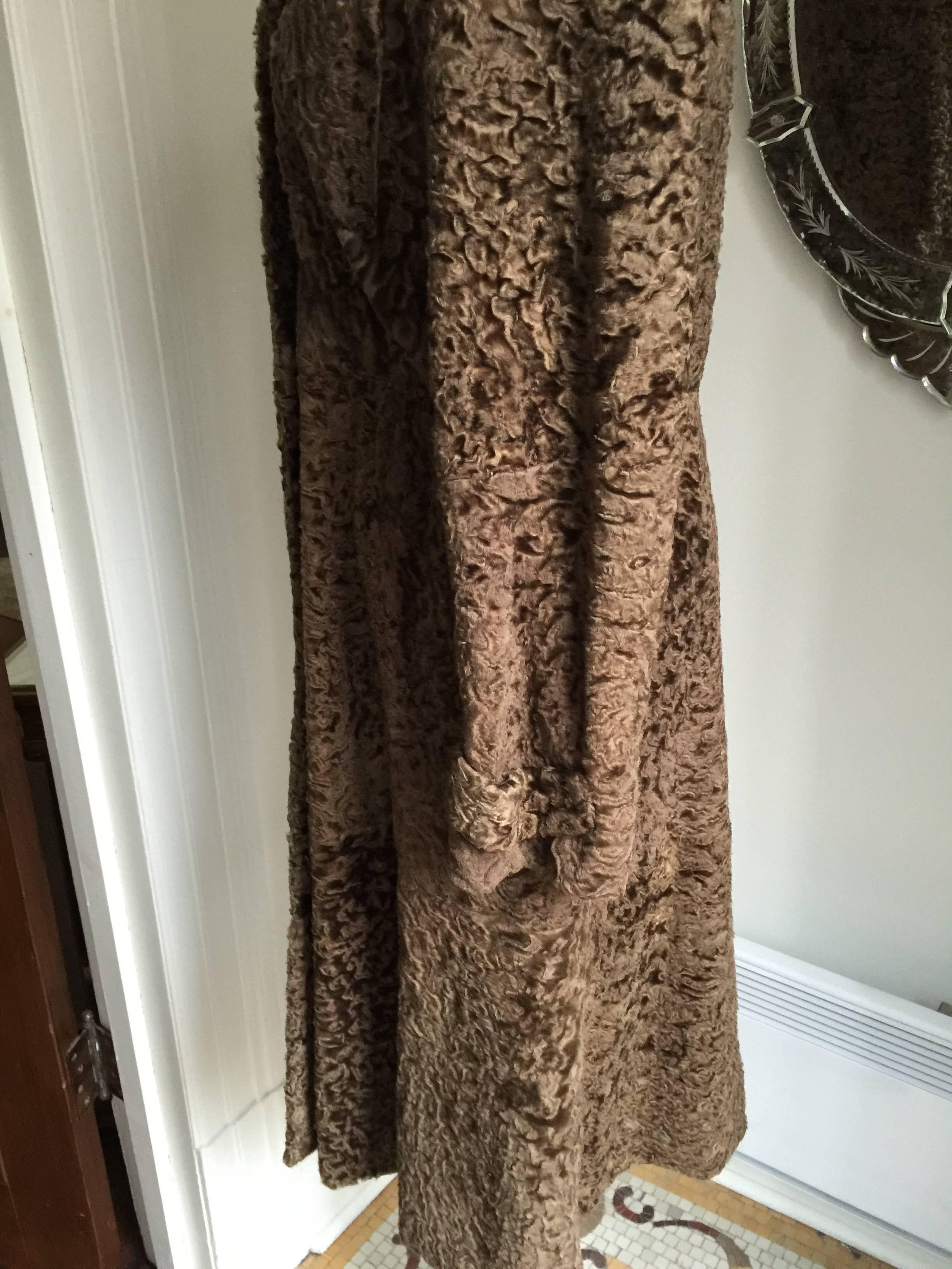 Marni Bronze Persian Lamb  Long Coat In Excellent Condition In Port Hope, ON