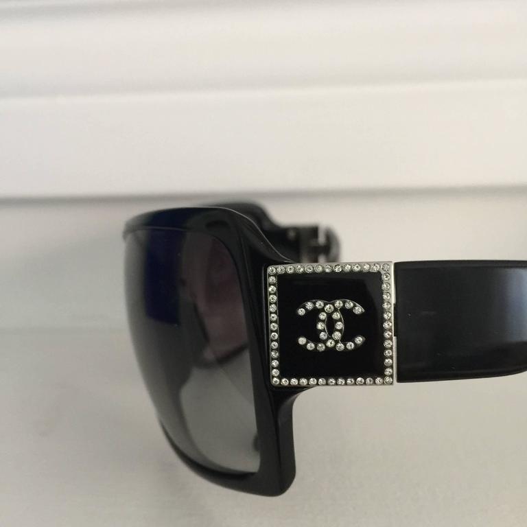 Chanel Crystal CC Sunglasses 5081-B Black at 1stDibs