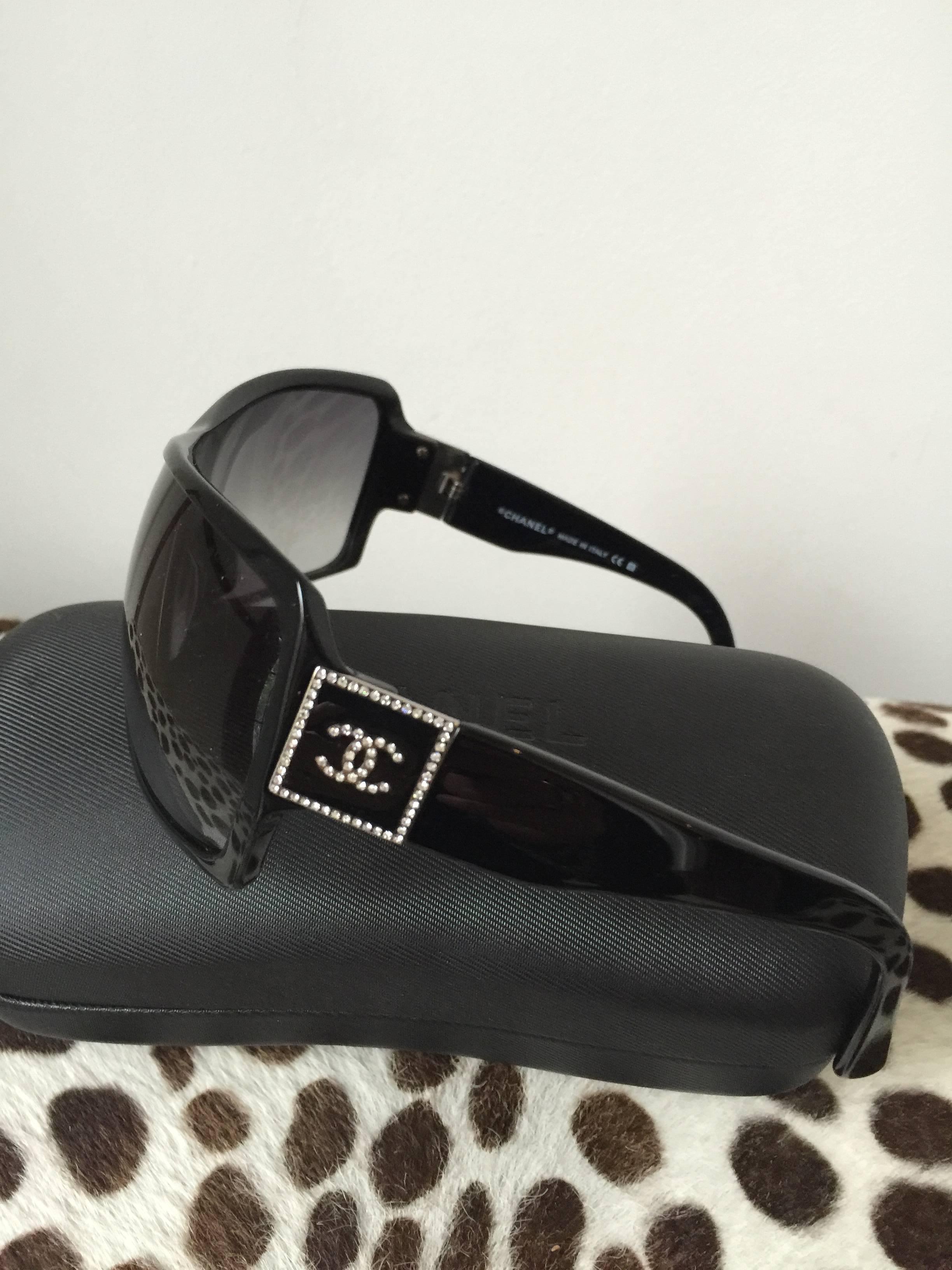 Women's Chanel Crystal CC Sunglasses  5081-B Black