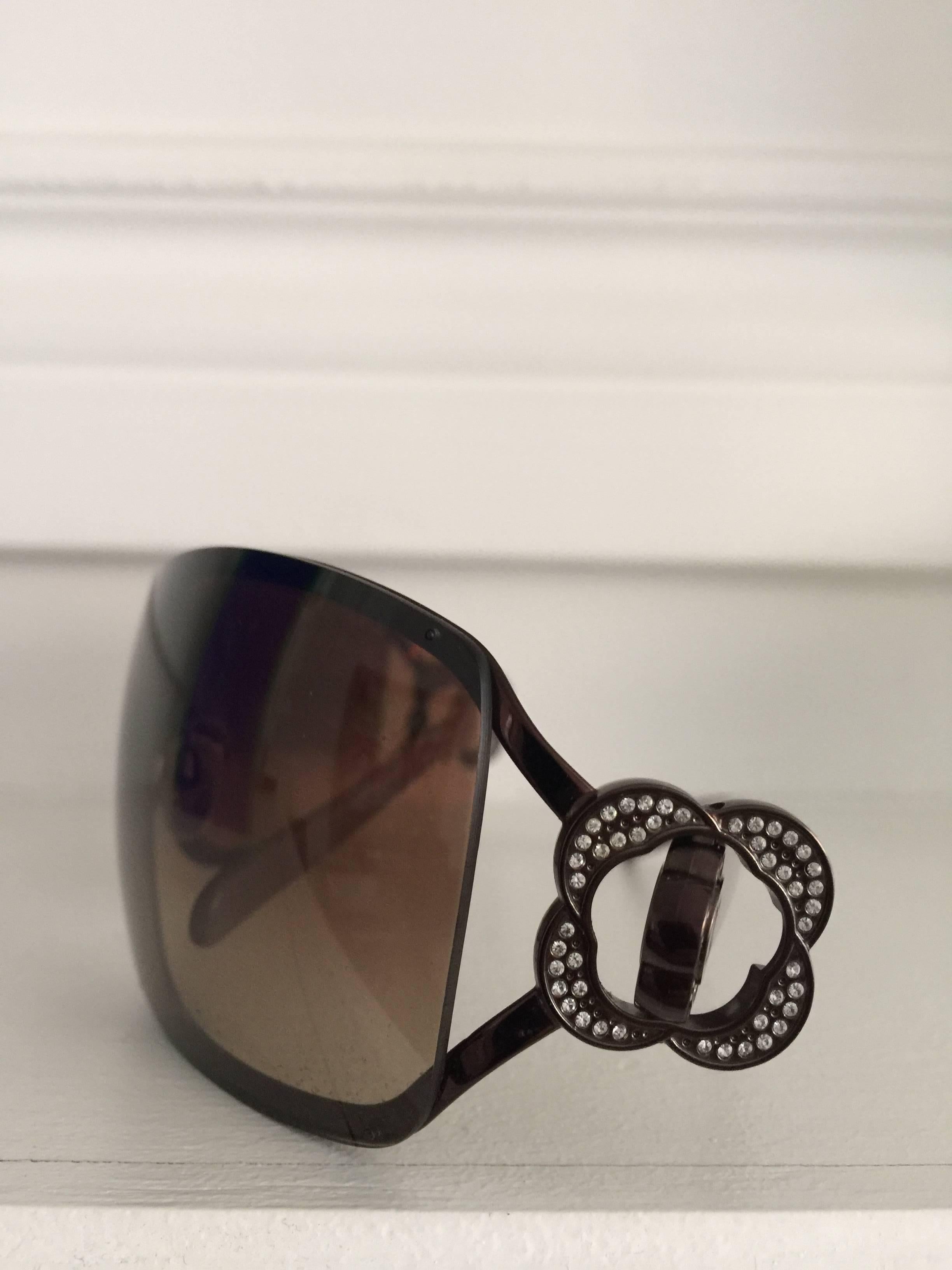 Chanel Swarovski Crystal Camelia CC Sunglasses 4164-B 1
