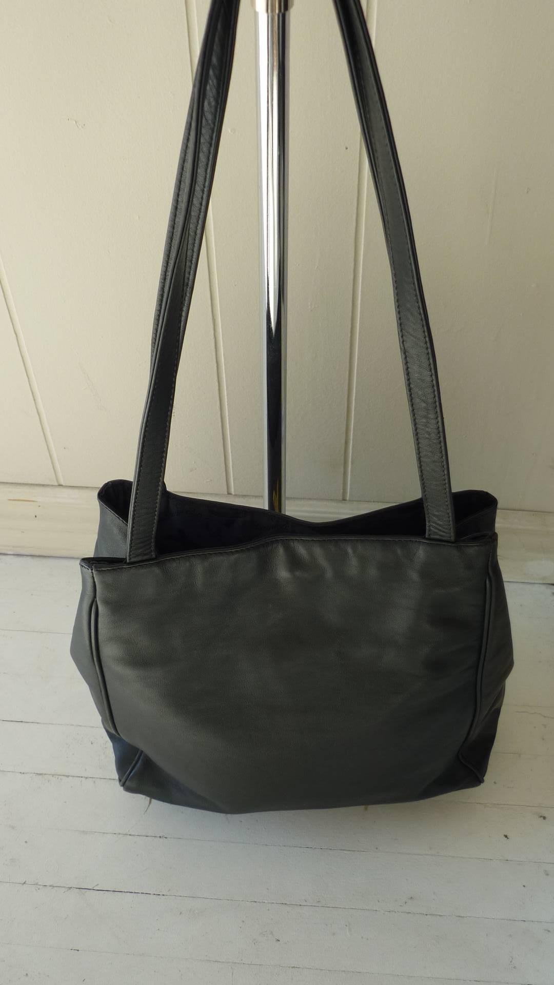 Women's Paloma Picasso Black Leather Shoulder Tote Bag