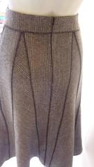 Prada Tweed A-Line Skirt With Raw Edging and Tonal Stitching (46 Itl)