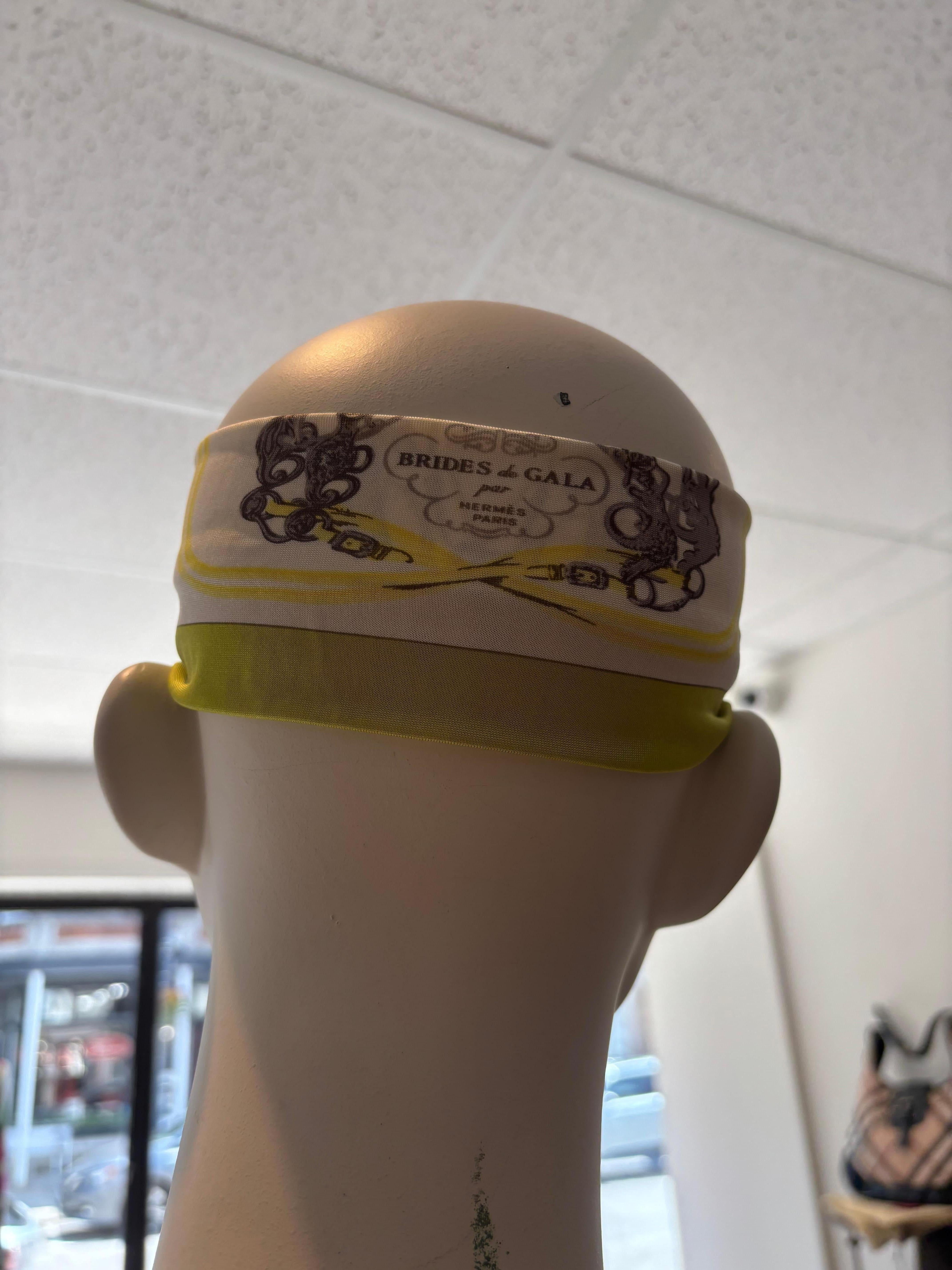 Marrone Cerchietto per capelli in seta Hermes 
