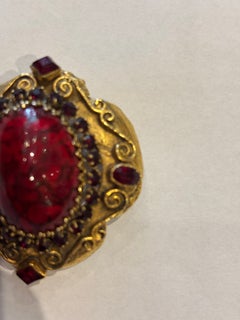 Antique Unisex Gold Brooch with Intricate Design, Circa 19th Century