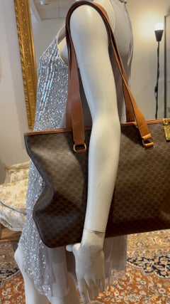 Celine 1994 Vintage Macadam Women's Tote Bag Italy 15.35x11.02 Inches