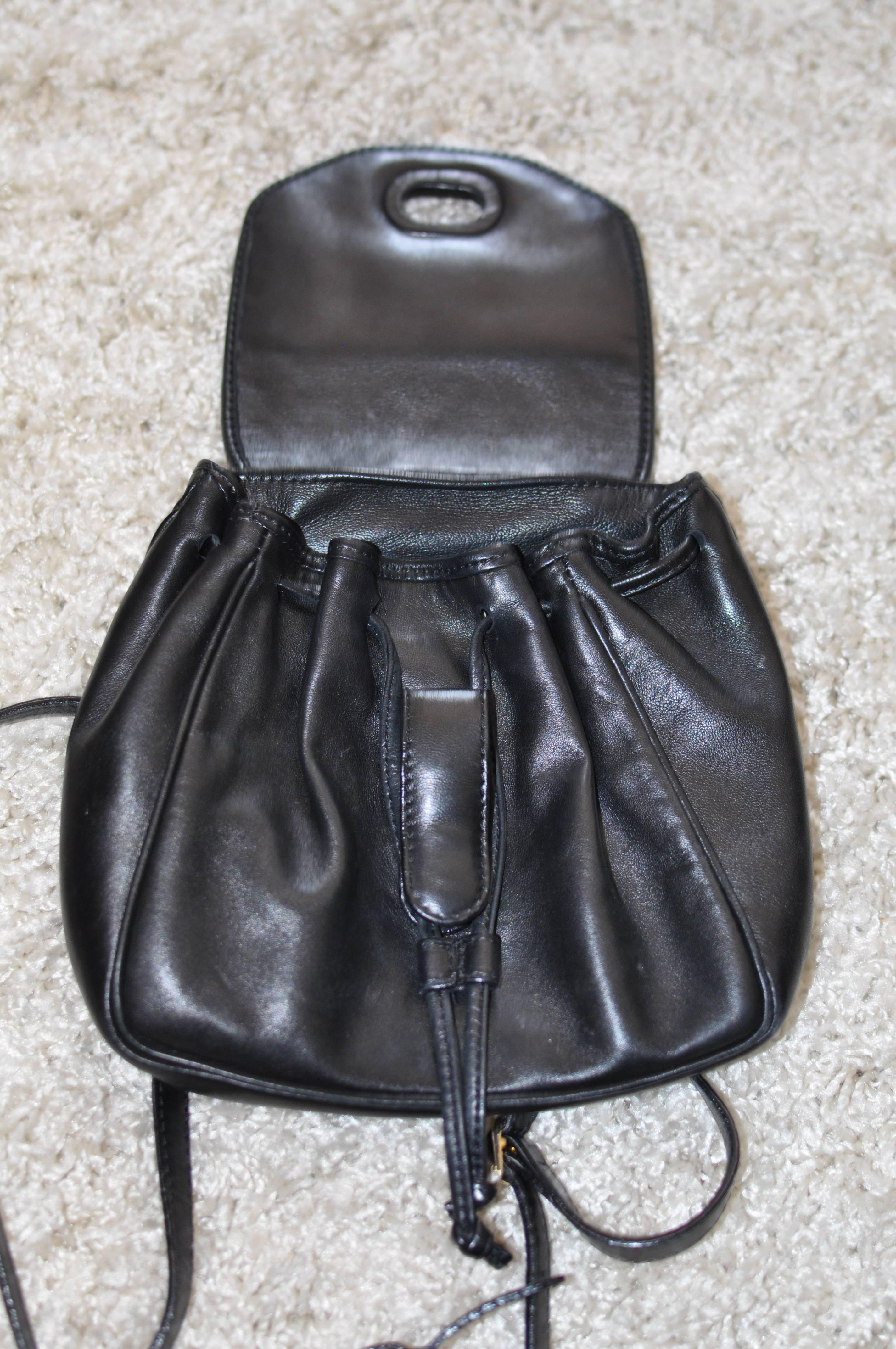 Bottega Veneta Vintage Black Intrecciato Leather Mini Backpack In Excellent Condition In Port Hope, ON