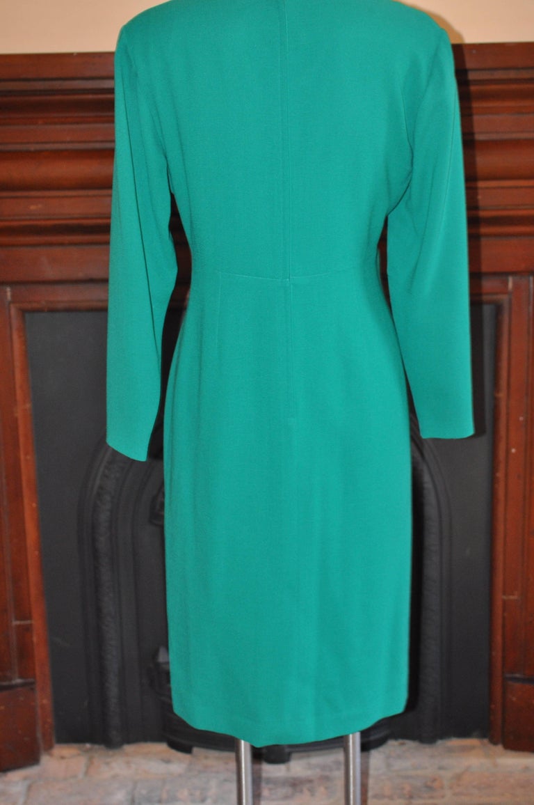 80s Guy Laroche Green Wool Dress (42 Fr) For Sale at 1stDibs