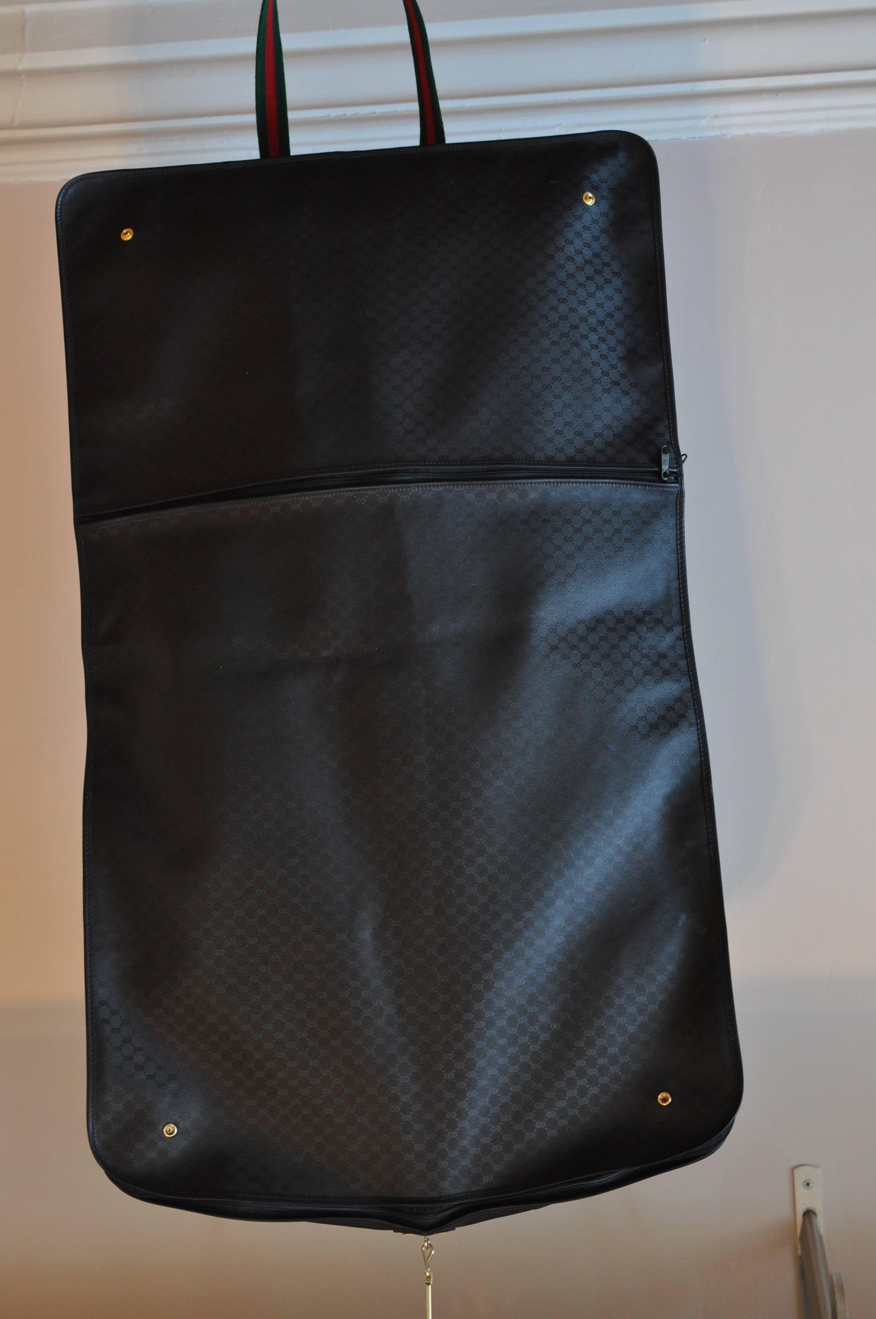 Women's or Men's Gucci 1990s Black Monogram Canvas Garment Bag/Carrier