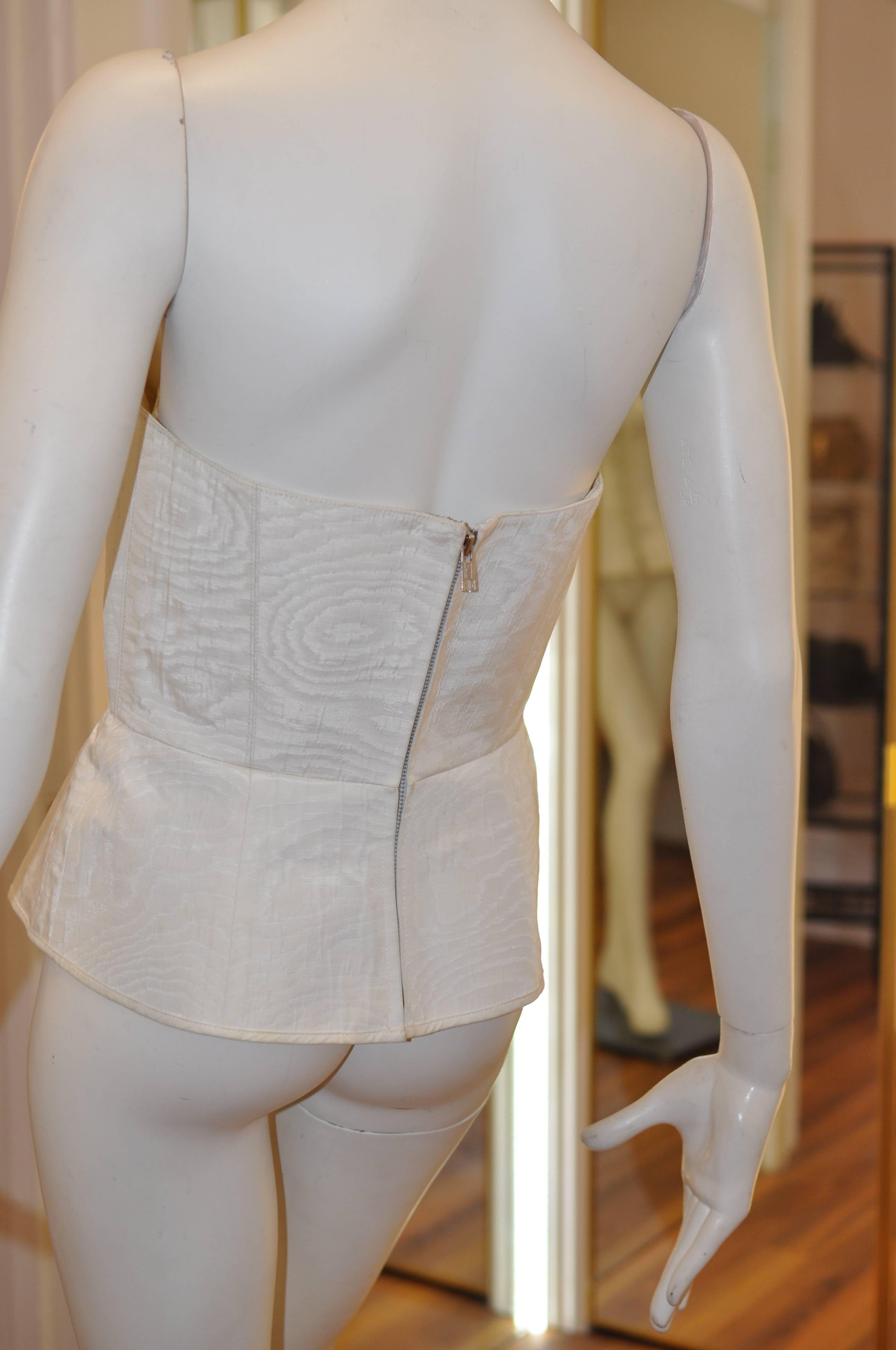 Thierry Mugler Cream Colored Bustier, 1980s  In Fair Condition In Port Hope, ON