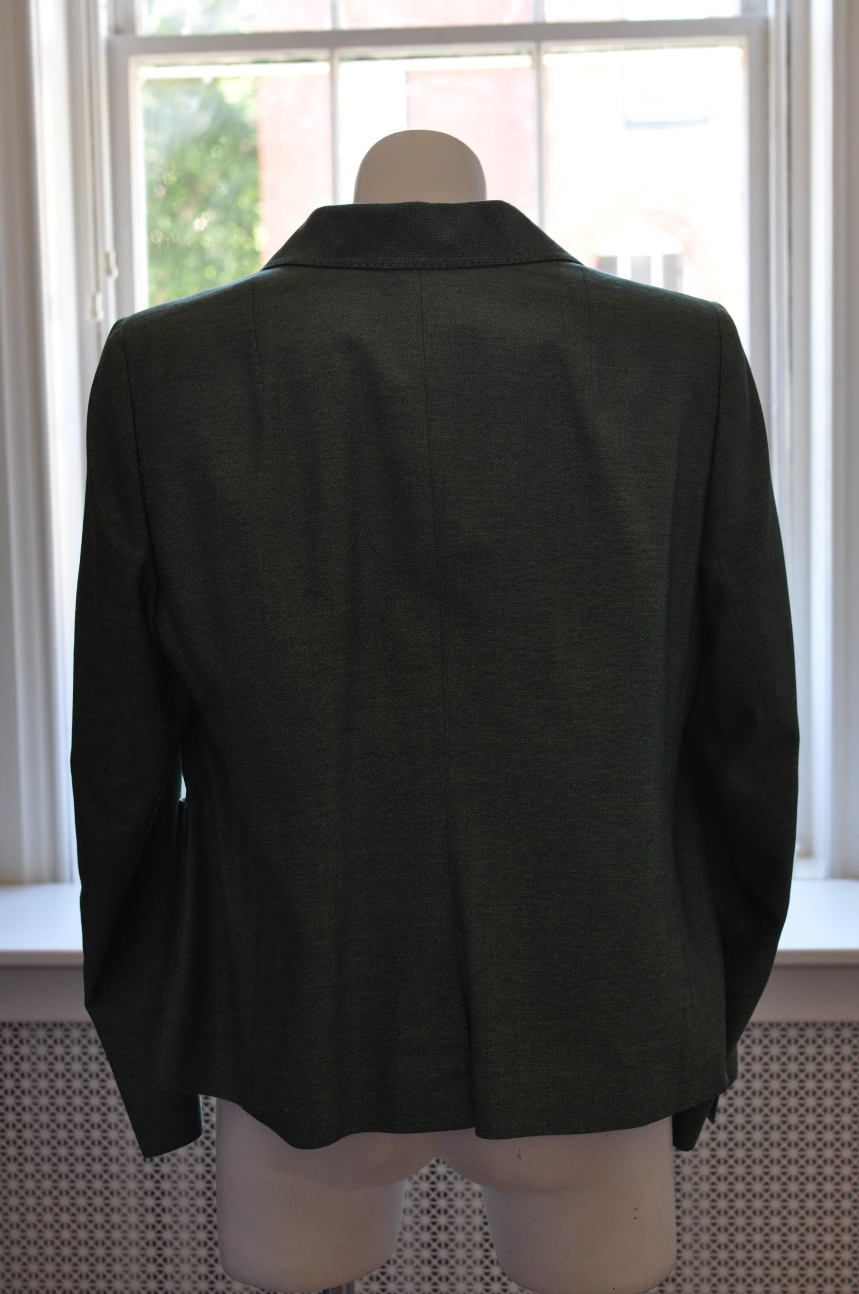 A.K.R.I.S Green Silk Weave Jacket/Blazer Size 14US 1