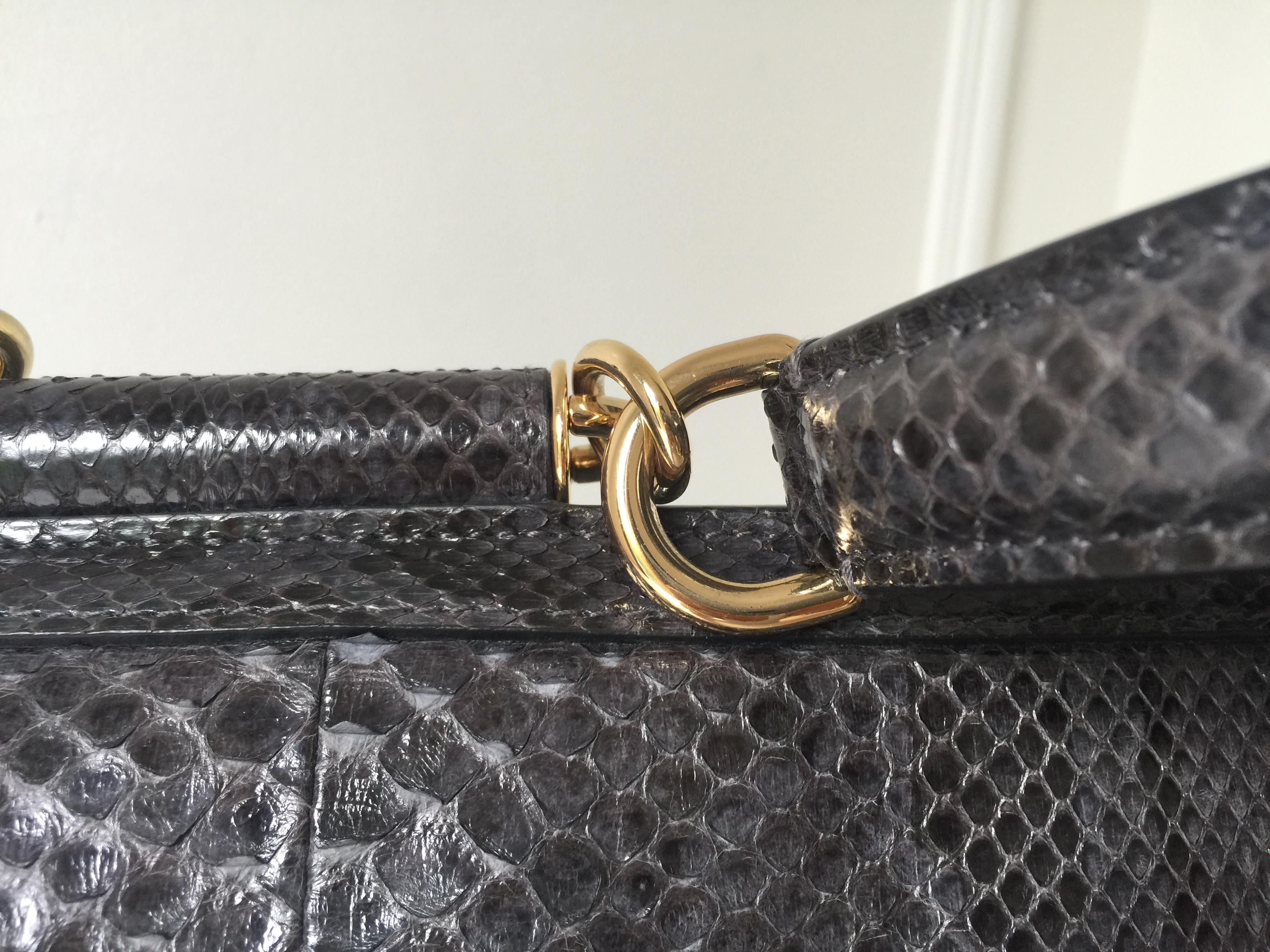 Black Dolce & Gabbana Python Miss Sicily Satchel