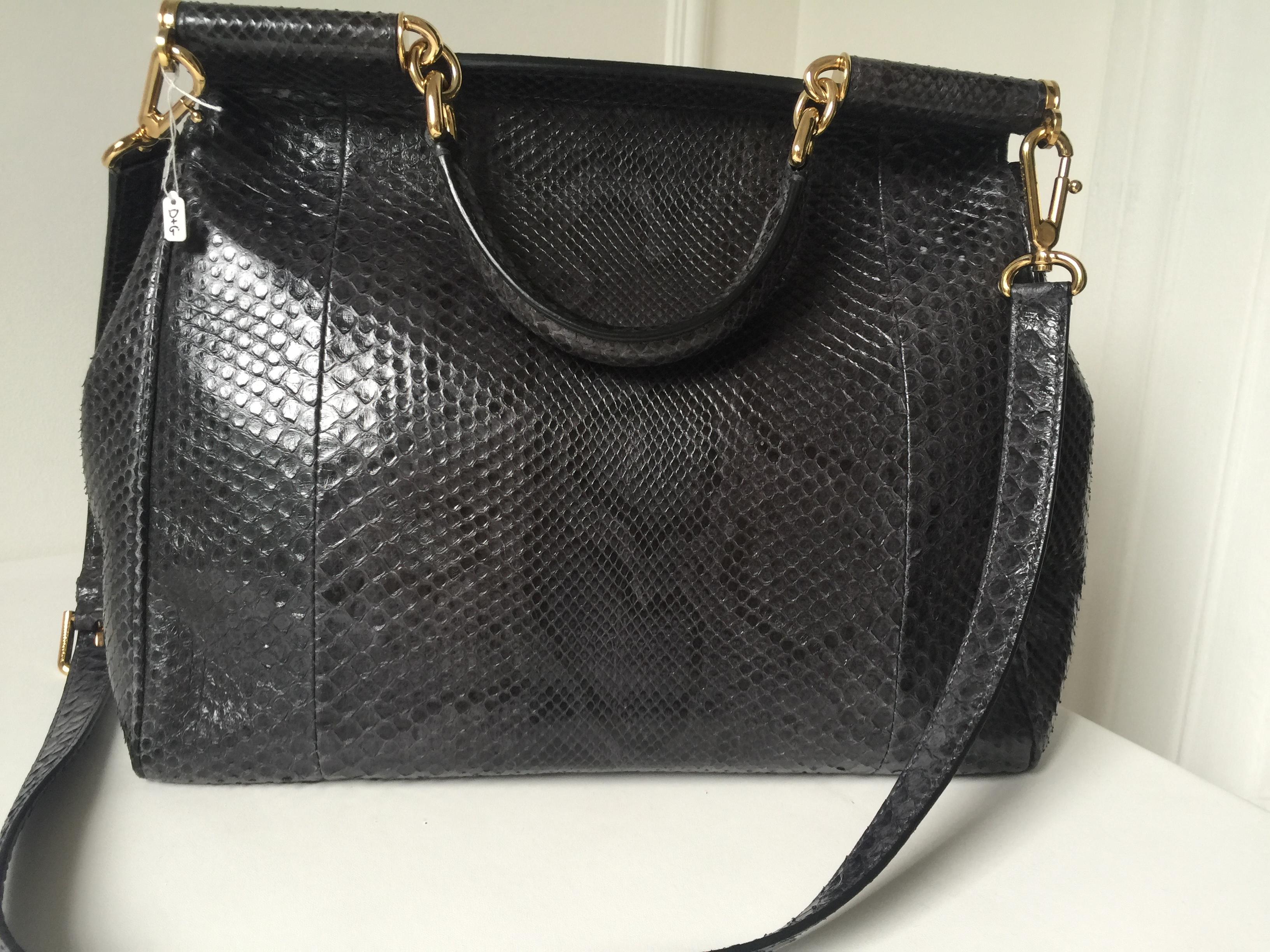 Women's Dolce & Gabbana Python Miss Sicily Satchel