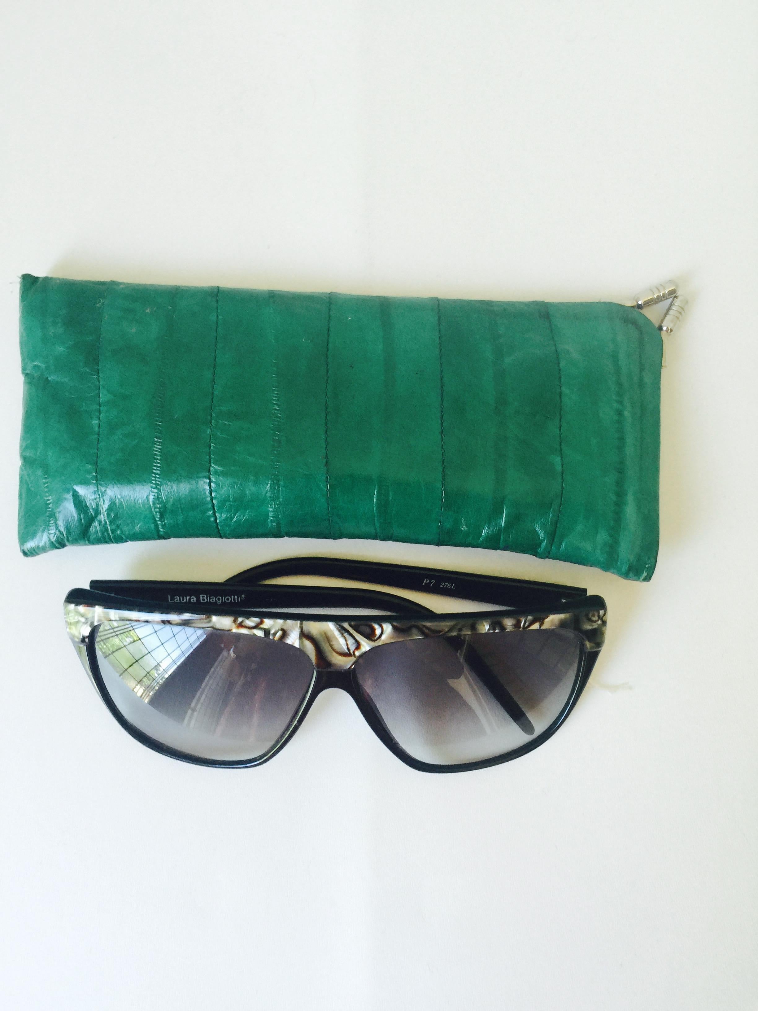Black Vintage Designer Laura Biagiotti Sunglasses