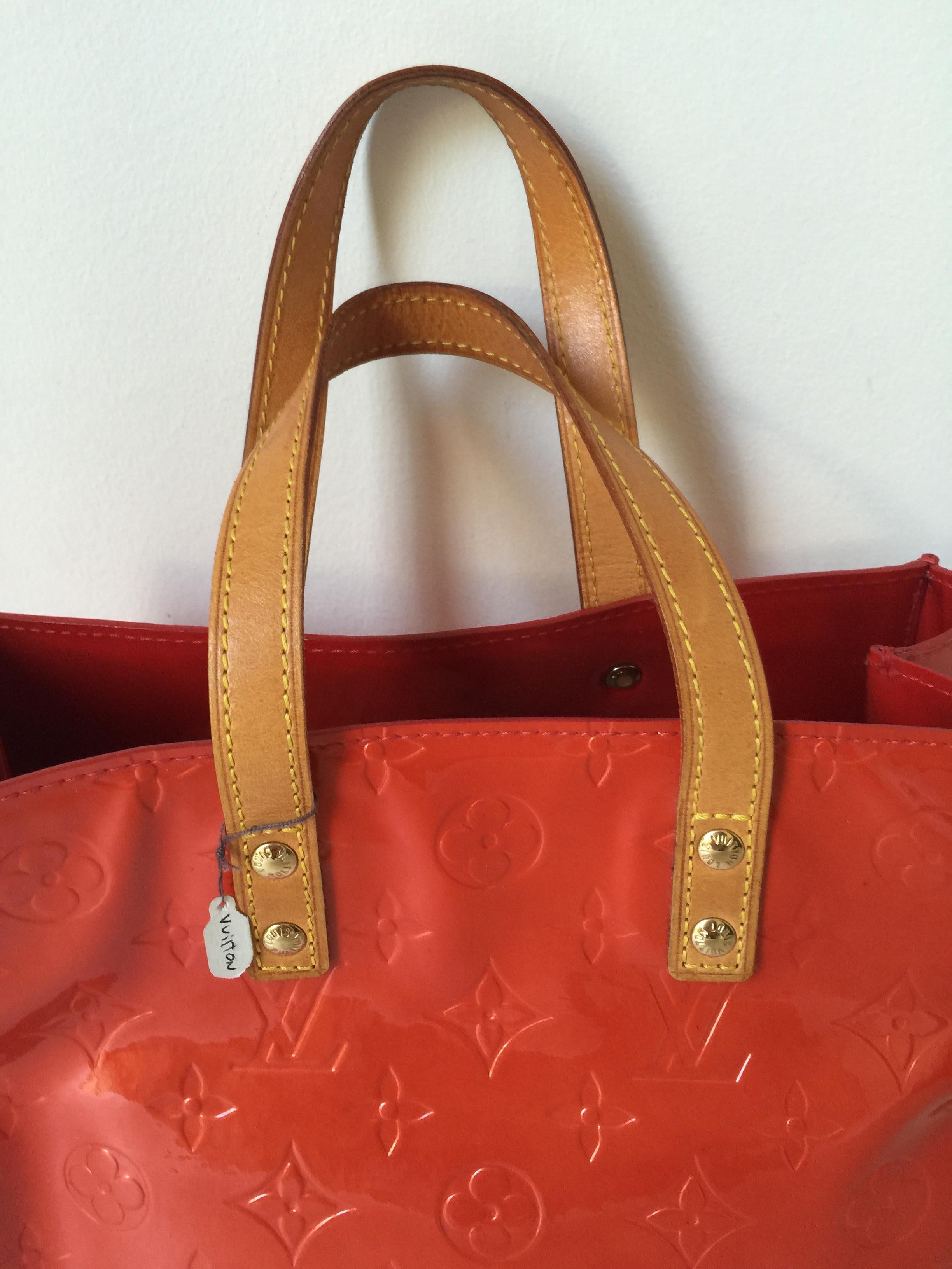 Red Patent Louis vuitton mini Tote In Excellent Condition In Port Hope, ON