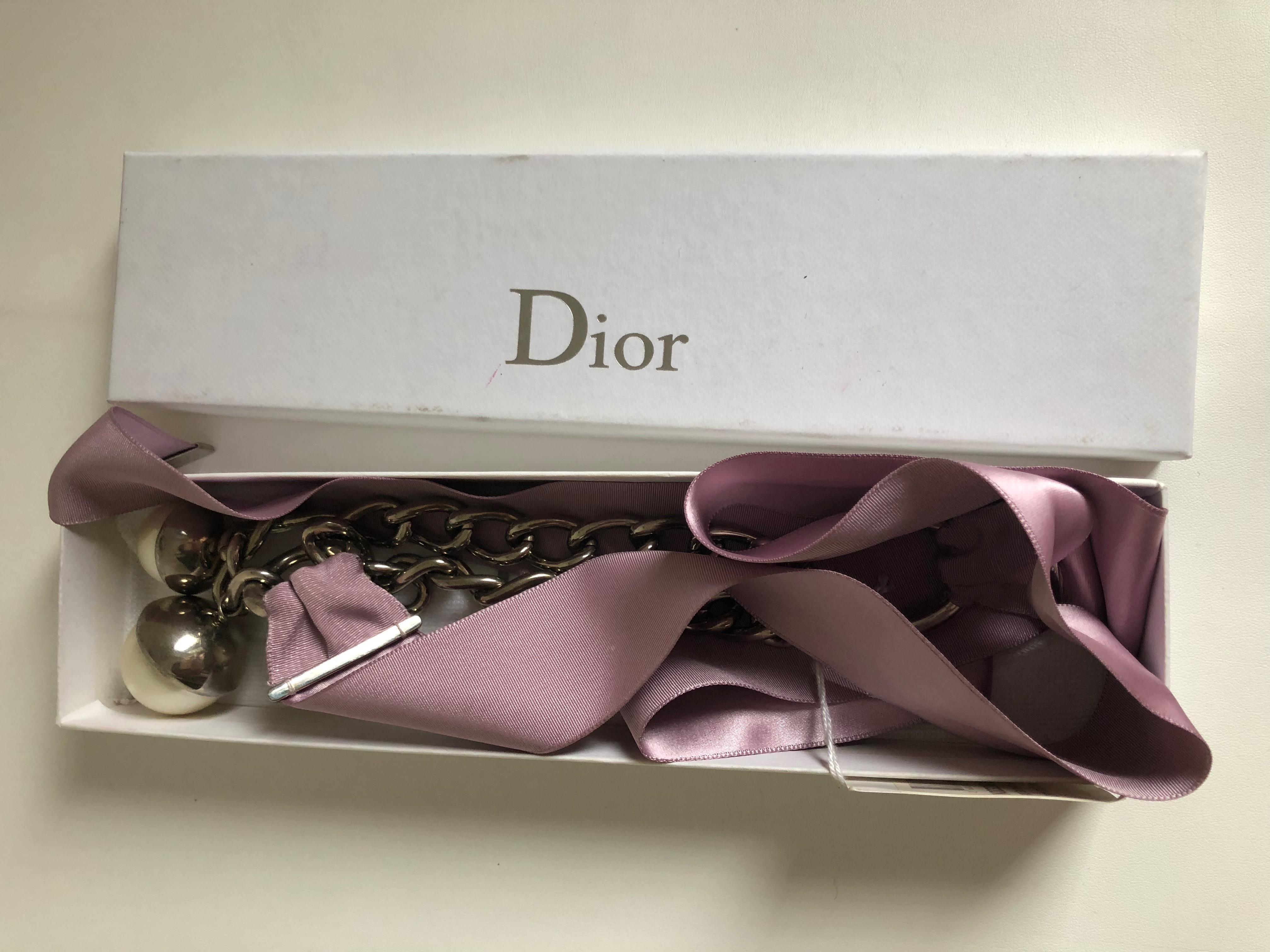 dior ribbon necklace