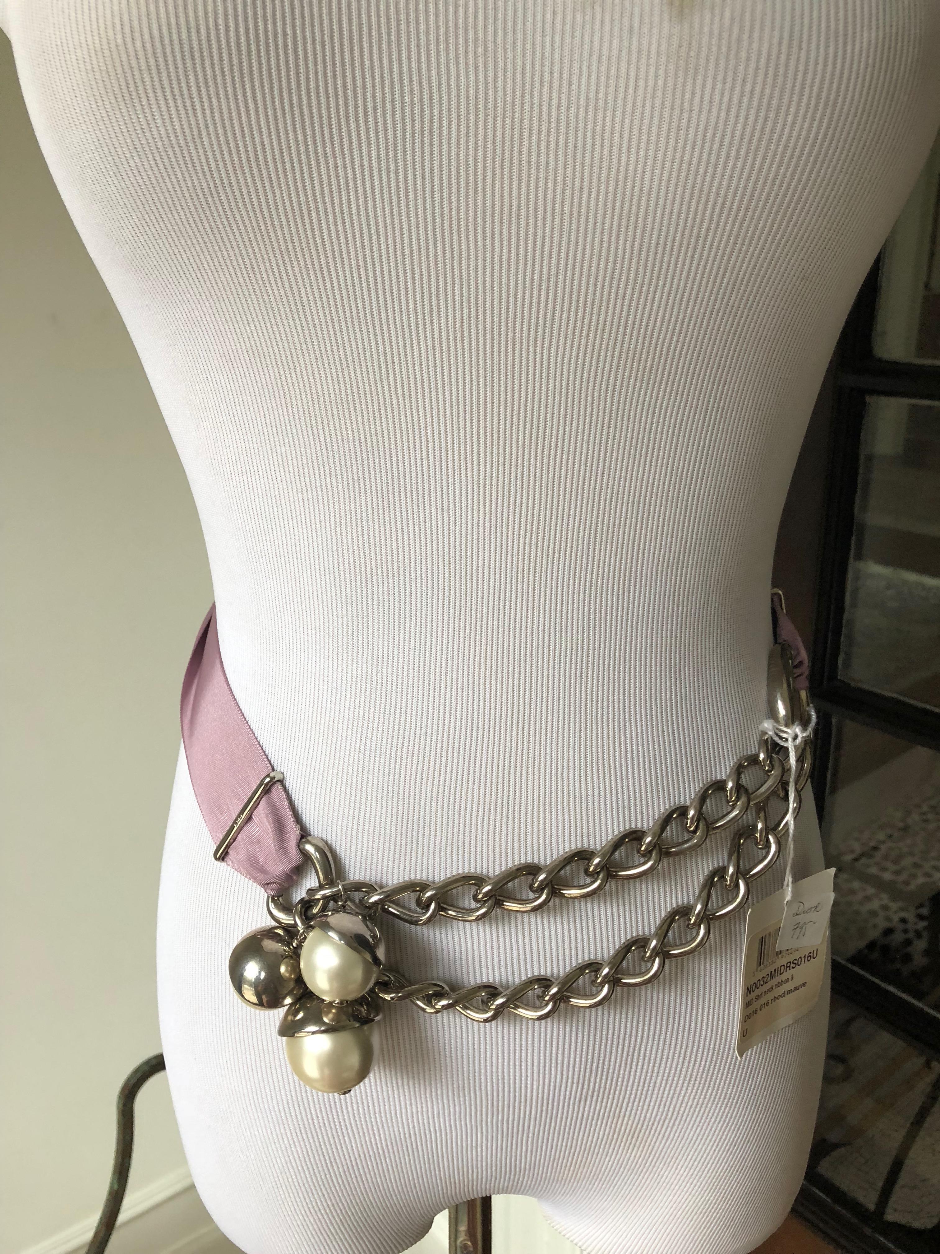 Christian Dior Necklace with silk Ribbon 1